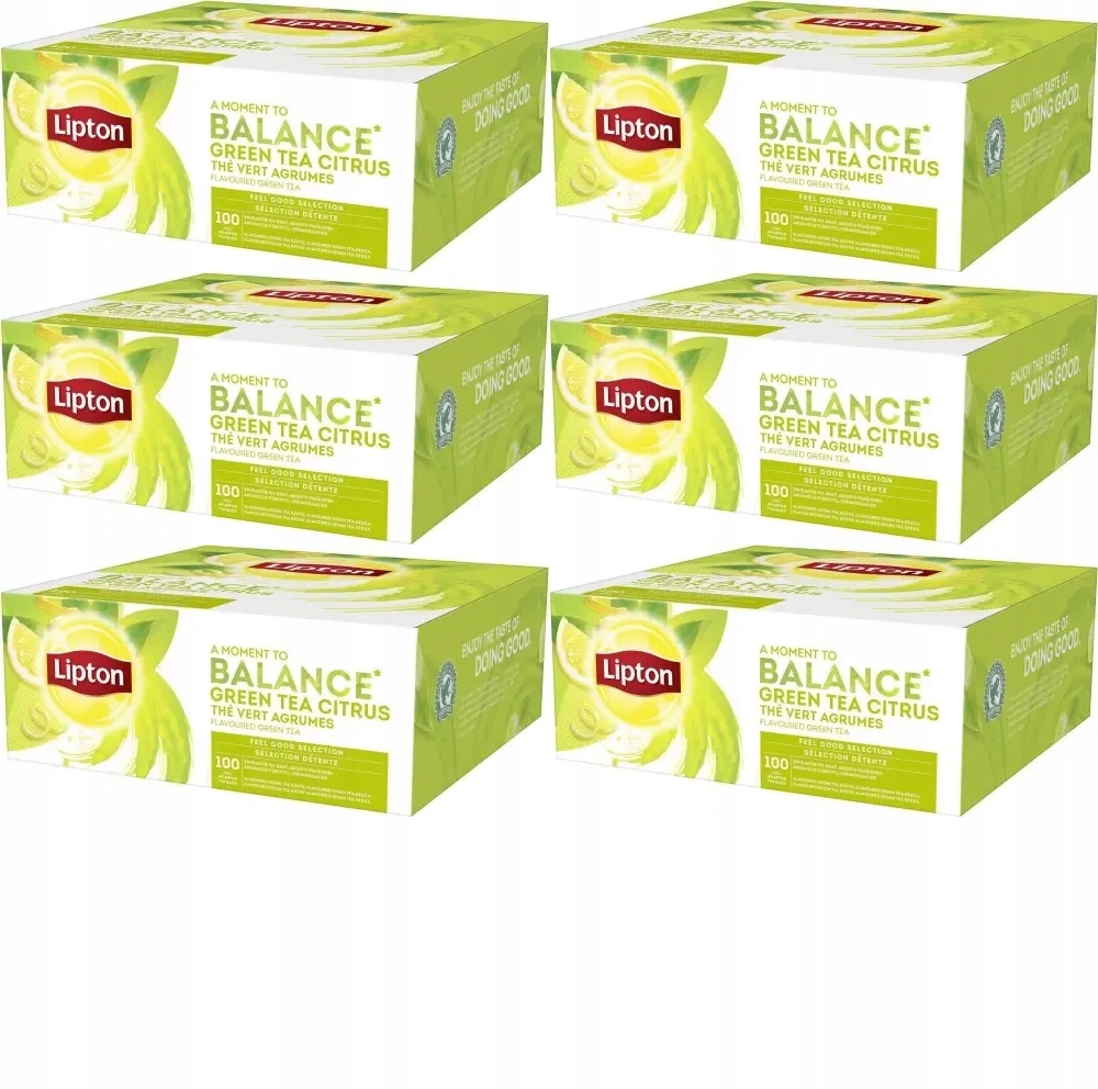 Herbata w kopertach Lipton Classic Green Tea Citrus cytrynowa 100szt x6