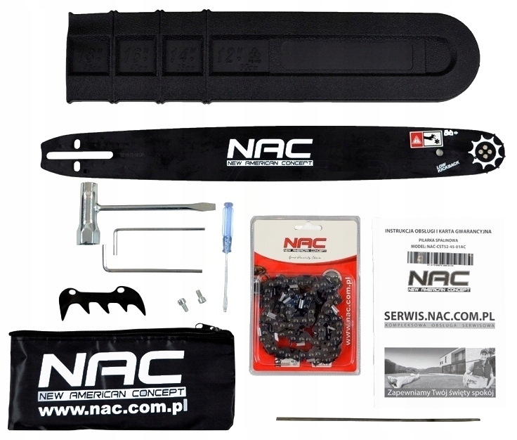 NAC PIŁA PILARKA SPALINOWA ŁAŃCUCHOWA CST45-40-02 łańcuch prowadnica 16" Zbiornik oleju 260 ml