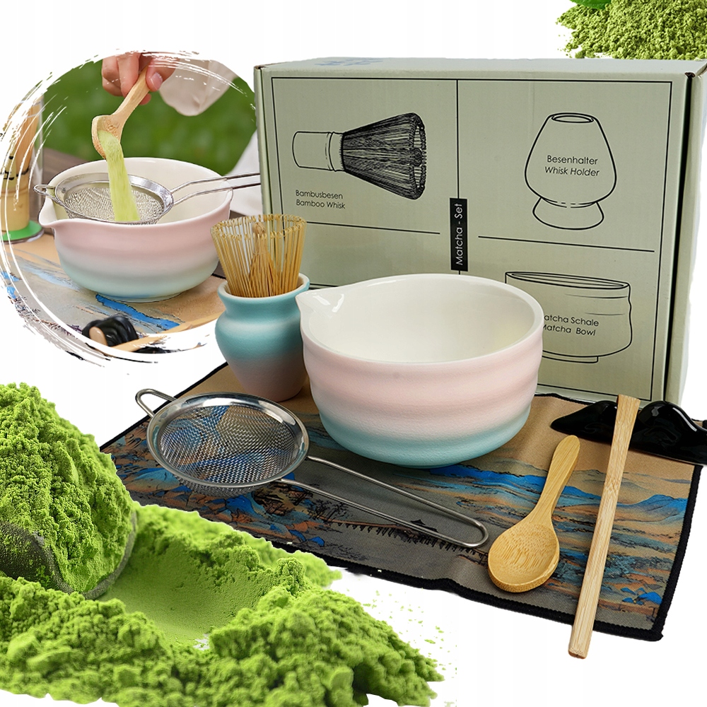 Zestaw Do Matchy Z Miotełką Do Matchy – Dla Miłośników Herbaty 8SZT