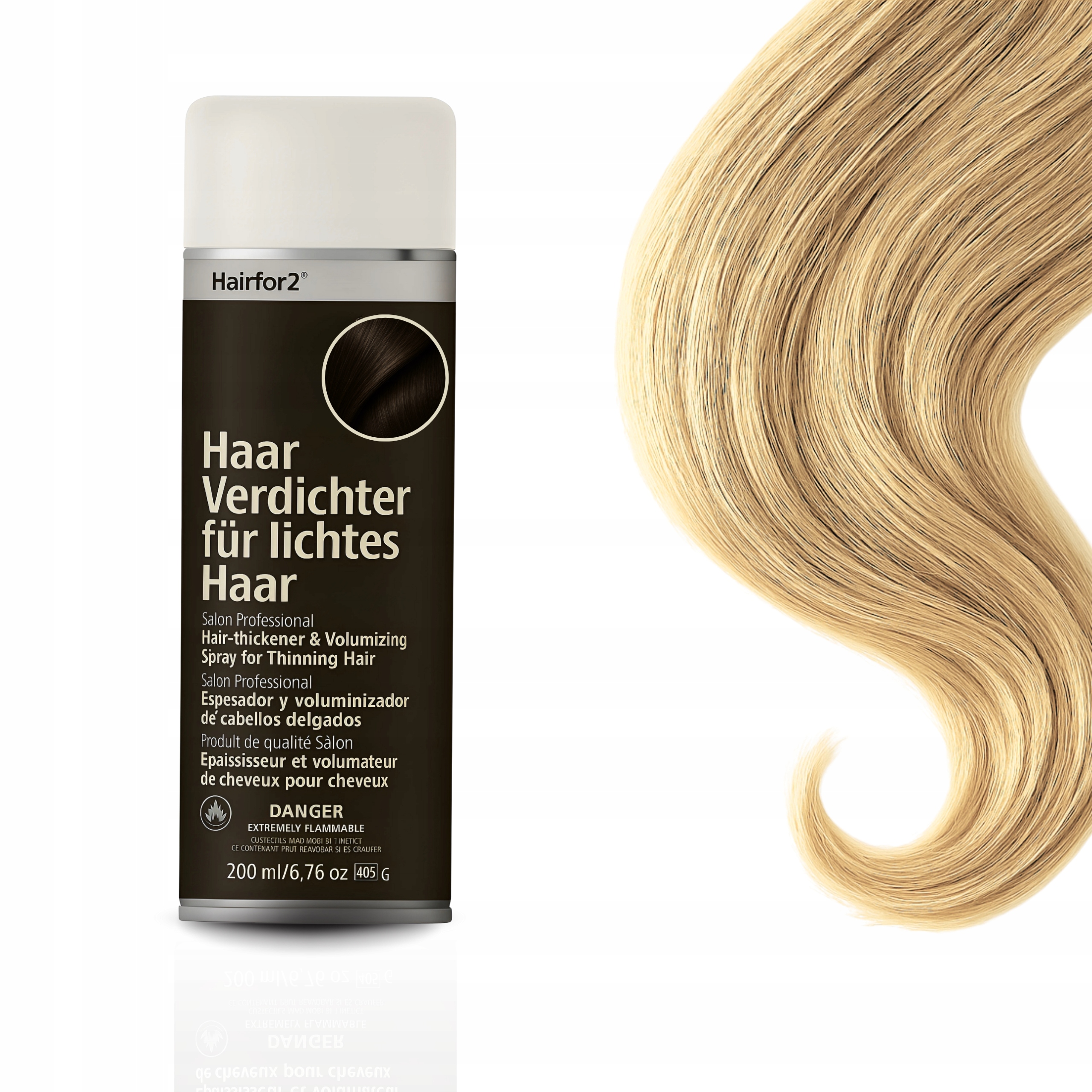 HairFor2 200 Ml Světlý Blond Mikrovlákna Zahušťování Maskování
