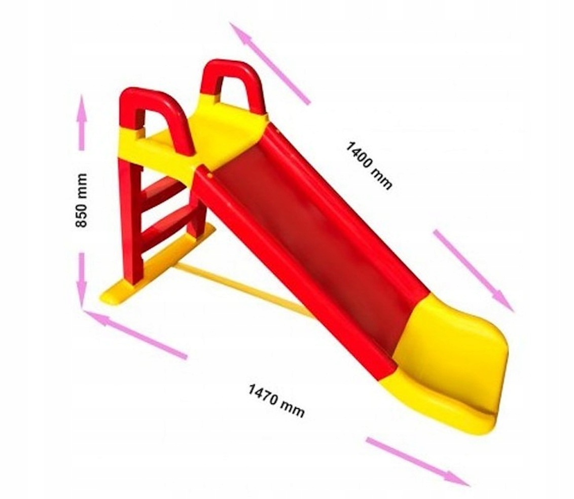DUŻA ZJEŻDŻALNIA ŚLIZG Z DRABINKĄ 147CM DŁUGA XXL RÓŻNE KOLORY Wiek dziecka 3 lata +