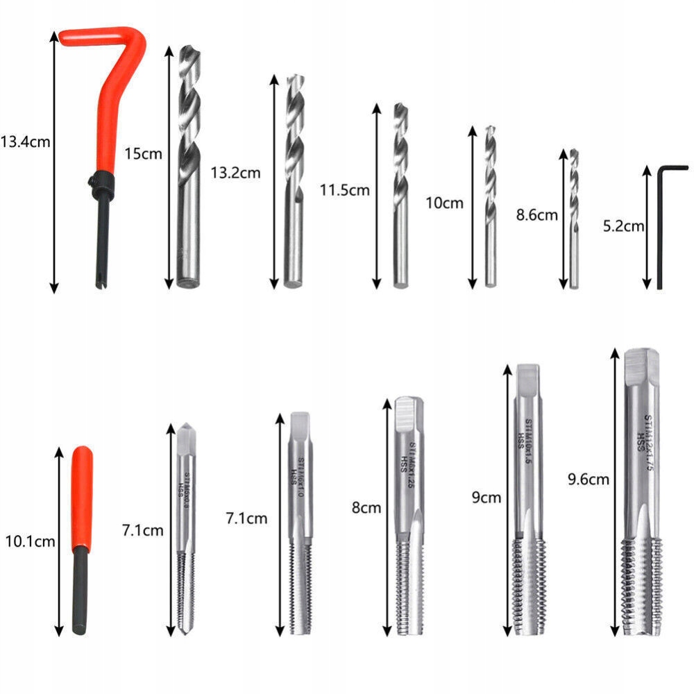 ZESTAW NAPRAWCZY GWINTÓW NAPRAWY GWINTU M5 M6 M8 M10 M12 131SZT Kod producenta RML10050RD