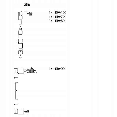 PRZEWODY ZAPŁONOWE 258 BREMI MERCEDES Stan opakowania oryginalne