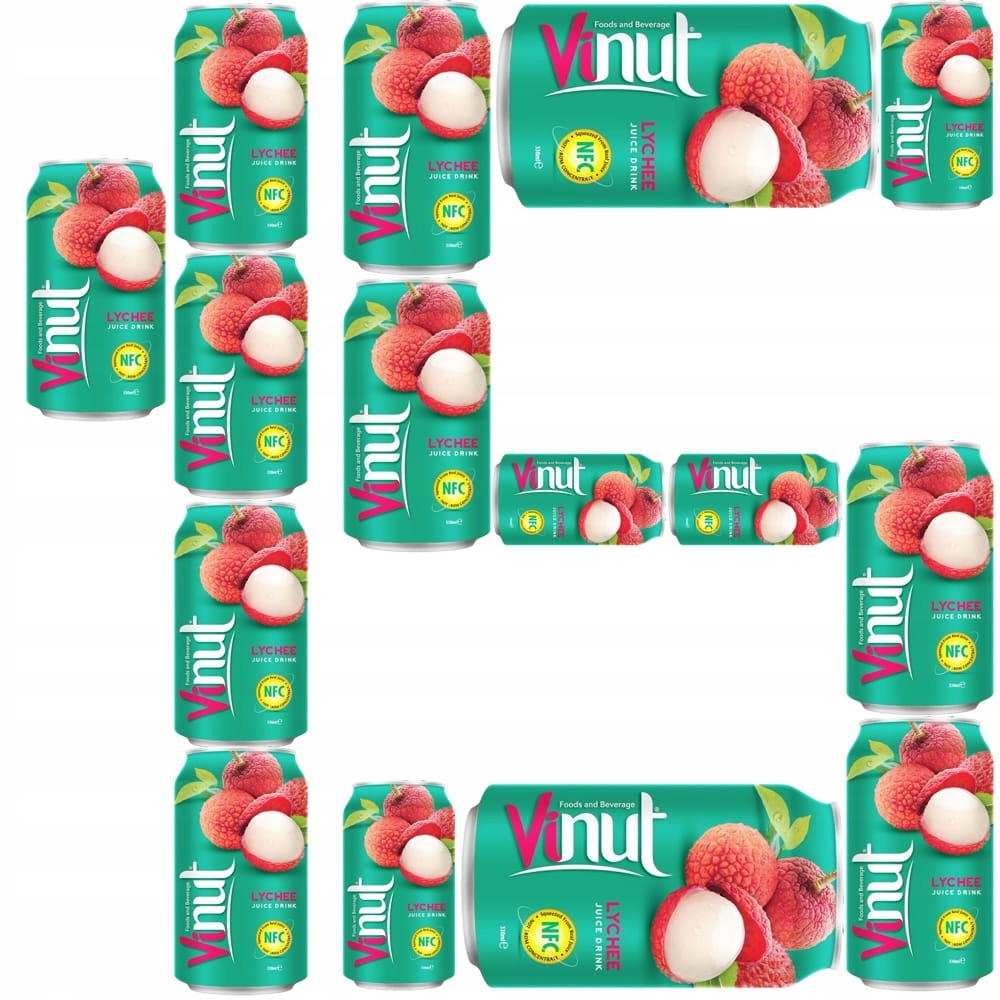 Levně 15 x Nápoj z ovoce Šťáva Příchuť Liči Vietnamský Lychee Juice Drink 330 ml Vinut
