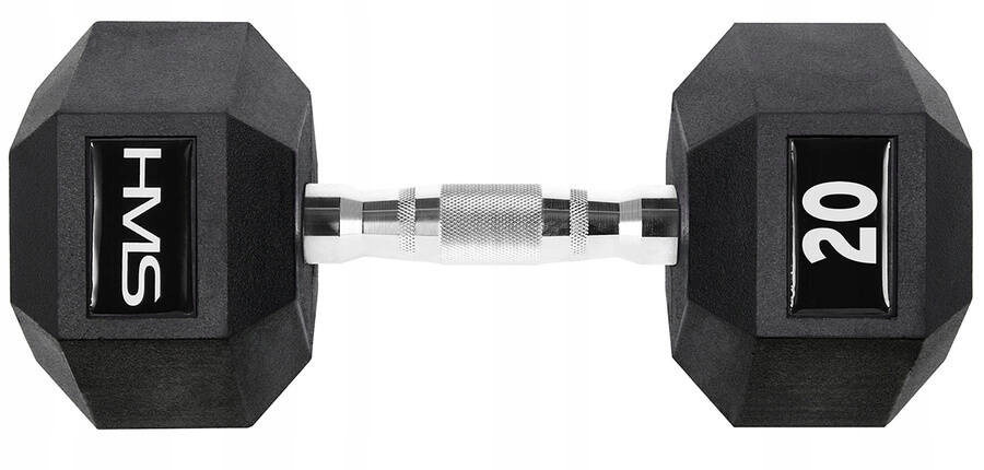Hms Závaží Hexagonální pogumovaná činka pro cvičení a fitness trénink 20 kg