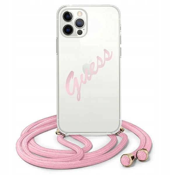Guess GUHCP12MCRTVSPI iPhone 12/12 Pro6,1" różowy/pink hardcase Script