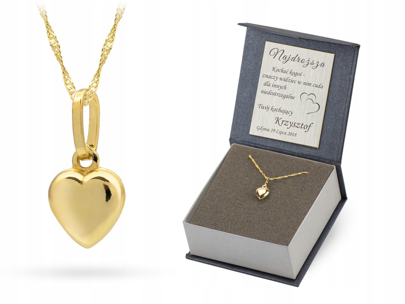 Zlatý Řetízek pr. 585 Přívěsek Srdce 45cm 14k