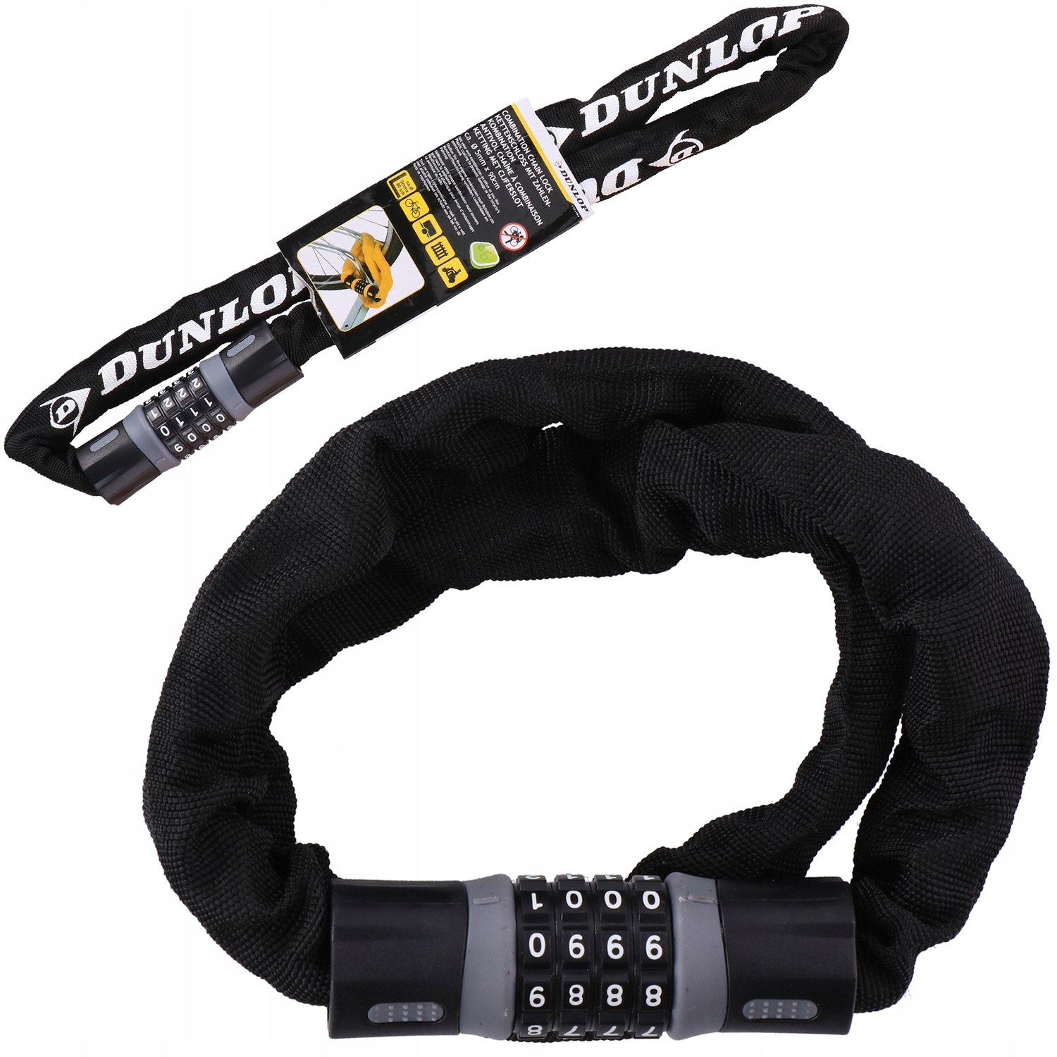 Велосипедная застежка, велосипедный замок для кода, кодовая цепь для велосипеда DUNLOP