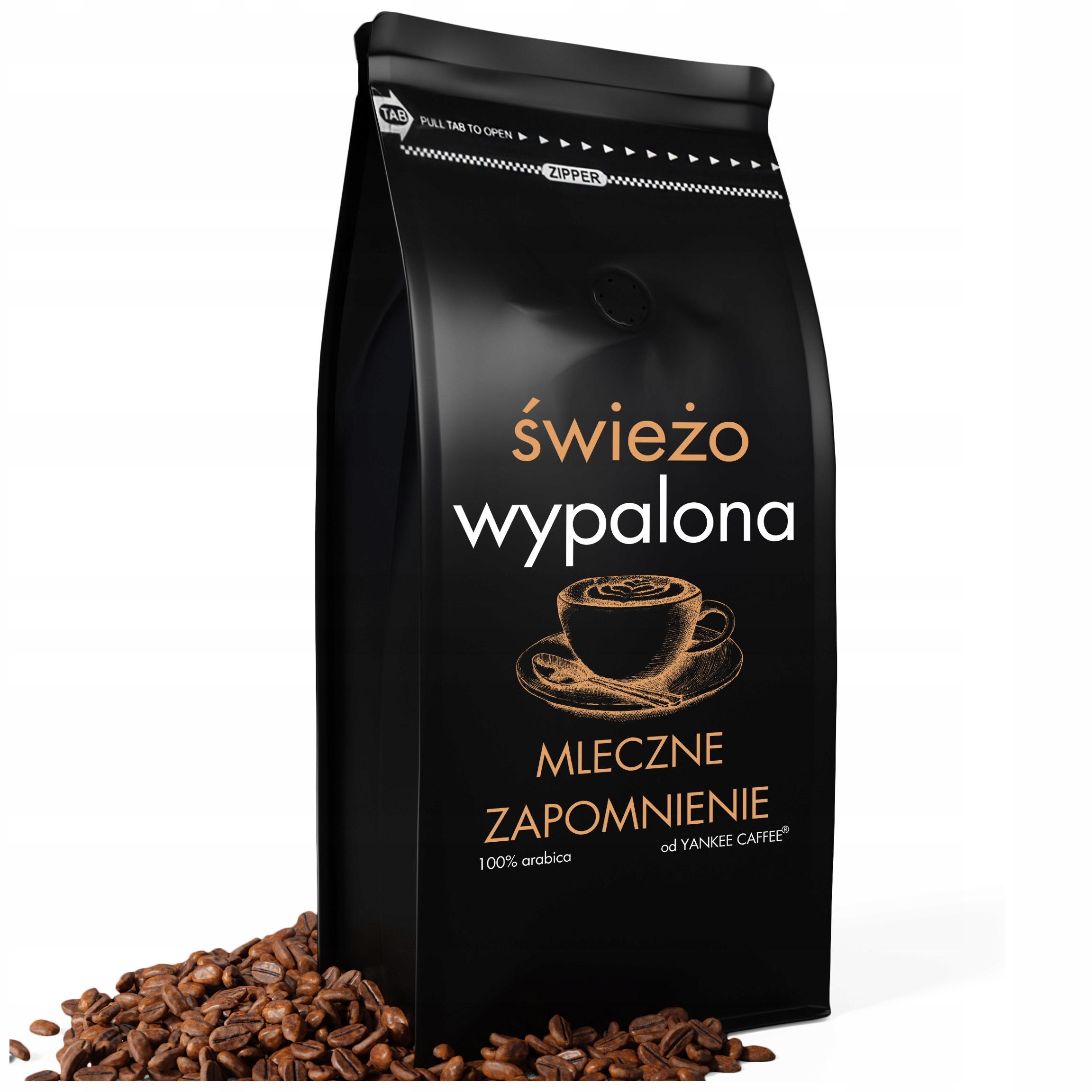 Káva zrnková na mléko 1 kg Arabica Čerstvě Pražená Crema Mléčné zapomnění
