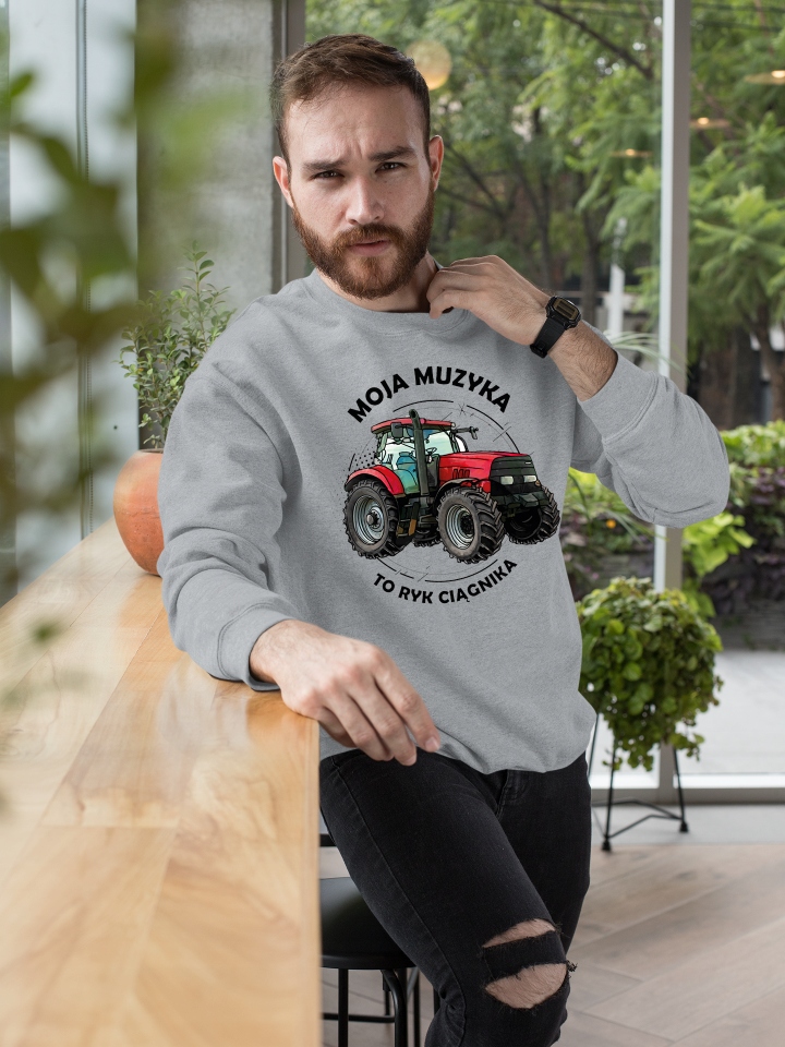 BLUZA WKŁADANA PRZEZ GŁOWĘ MIĘKKA PREZENT UPOMINEK Z GRAFIKĄ CIĄGNIKA CASE Rozmiar one size