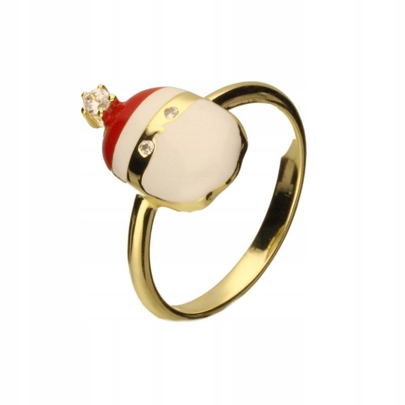 Pozlacený prstýnek ze stříbra 925 Mikuláš se smaltem, efektní, stylový r16