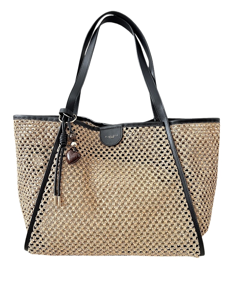 Flora&Co kabelka shopper košík tmavě béžová s černou