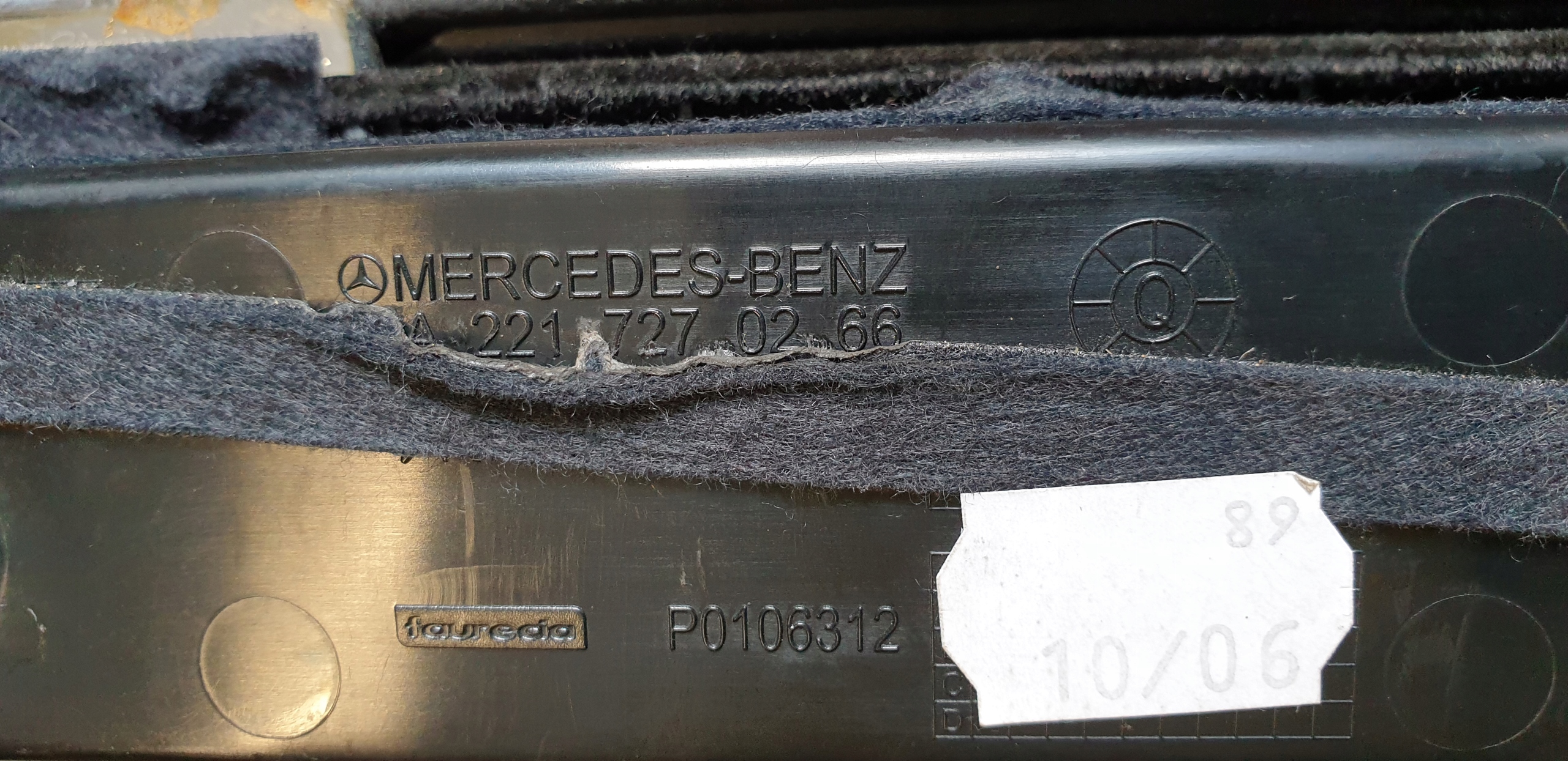 armrest passenger compartment Z BOCZKA door right front MERCEDES S W221 OE EU