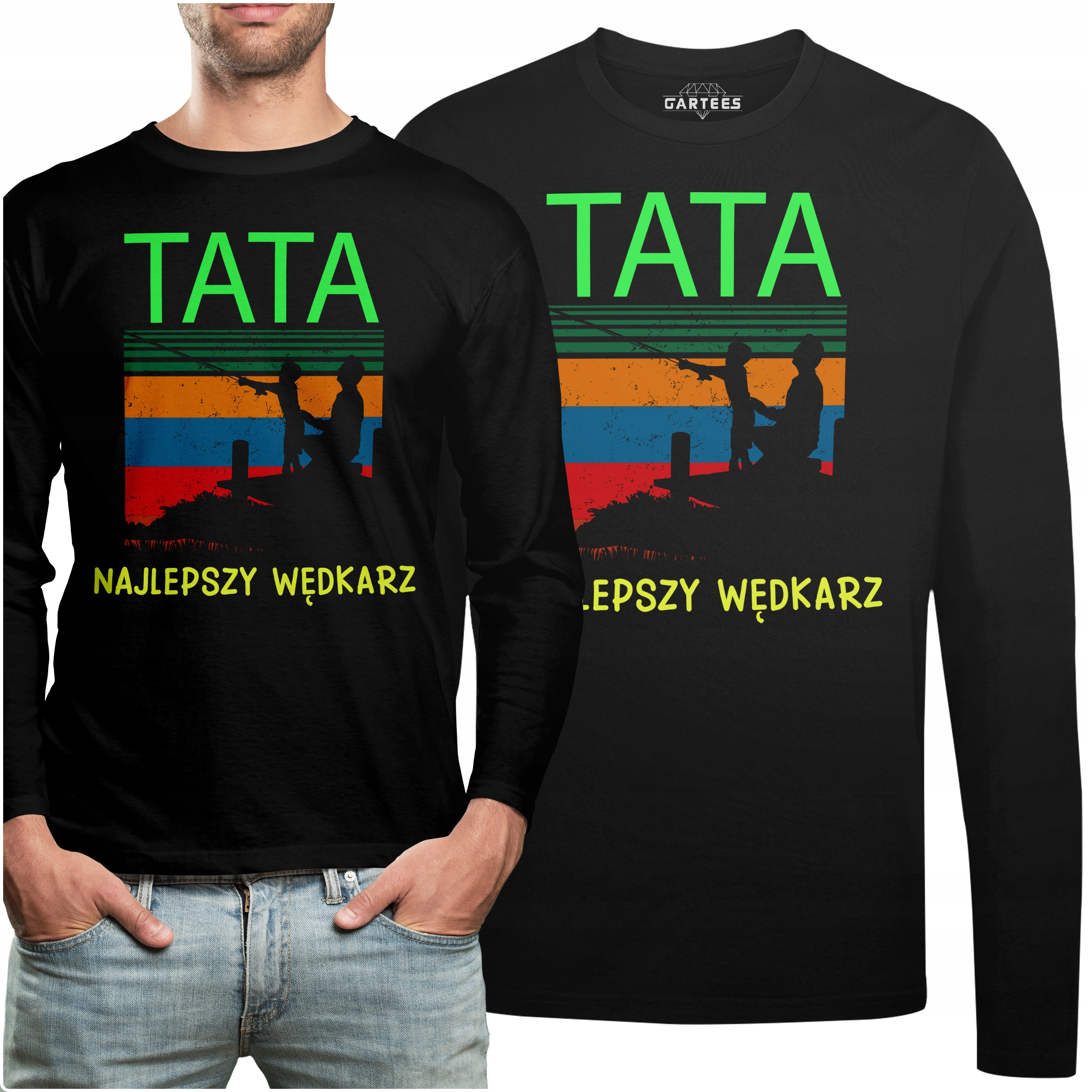 

Koszulka Long Prezent Napis Tata Najlpeszy Wędkarz