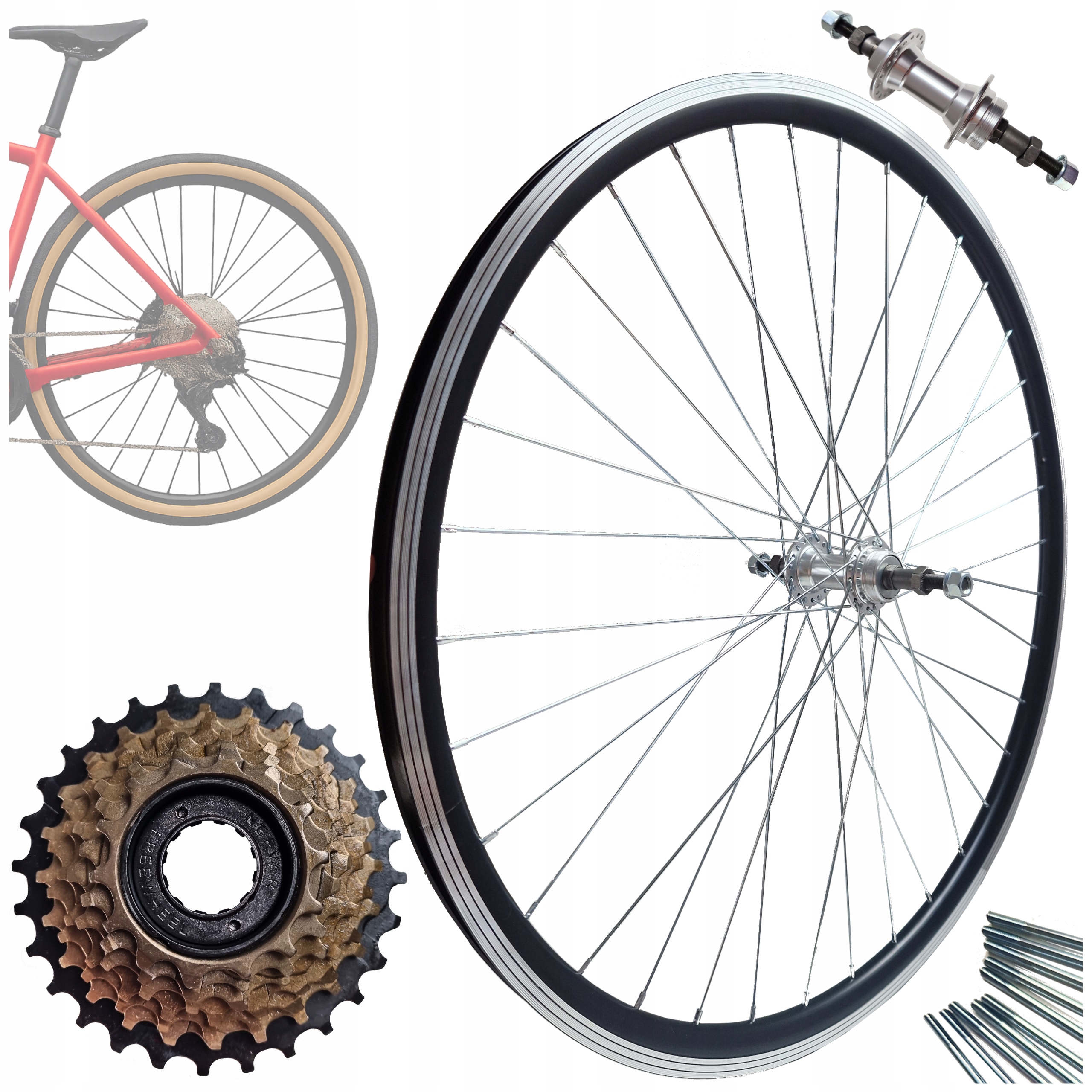 Koło rowerowe tylne tył 28/29 EpiCycle RIVO 19VB z wolnobieg +7speed czarne