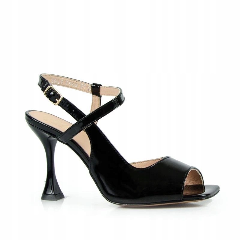 Simen 5966A Sandály Lodičky Kůže Lak Černé 36