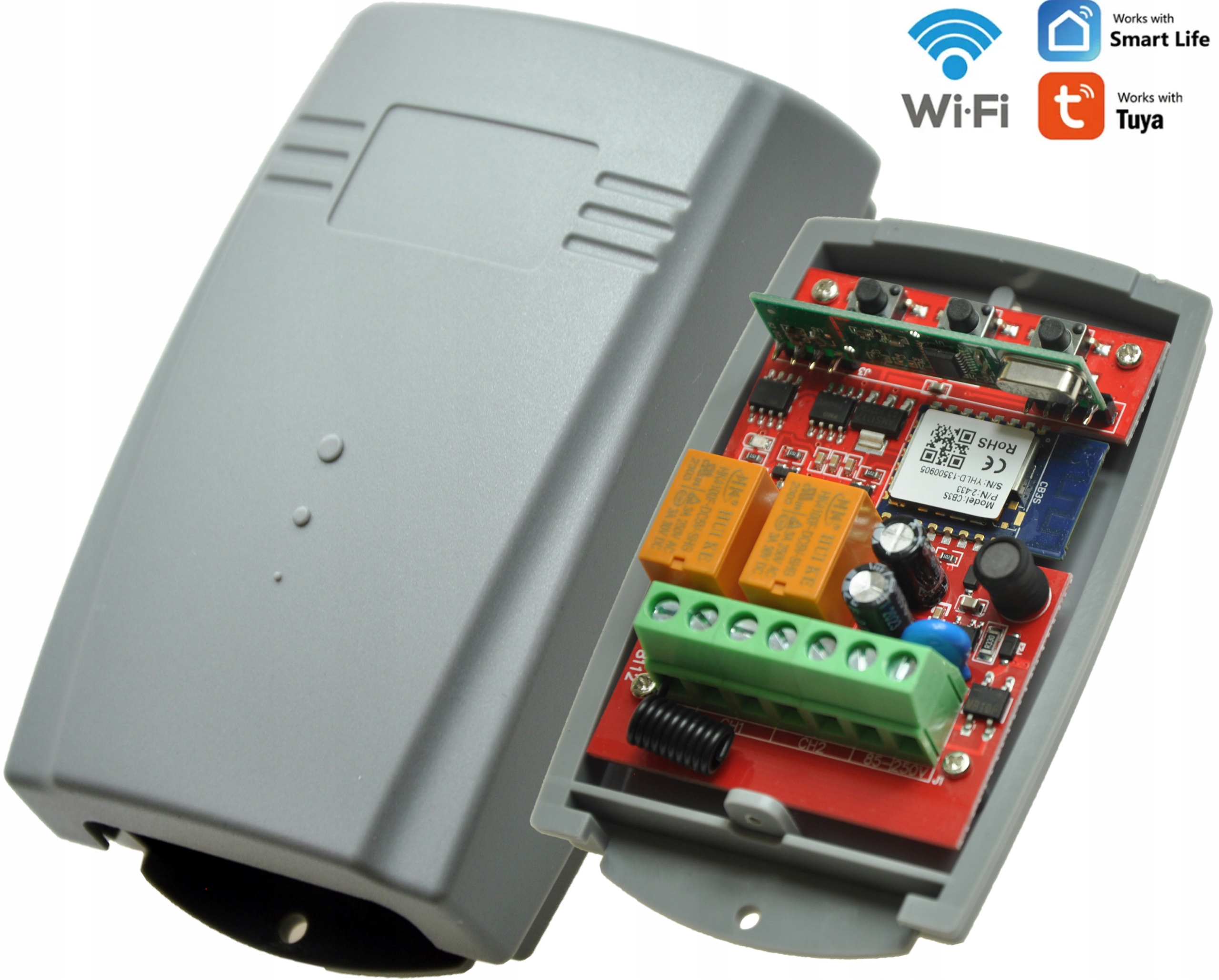 ODBIORNIK UNIWERSALNY 433 RADIOODBIORNIK STEROWNIK NAPĘDU BRAMY WiFi TUYA