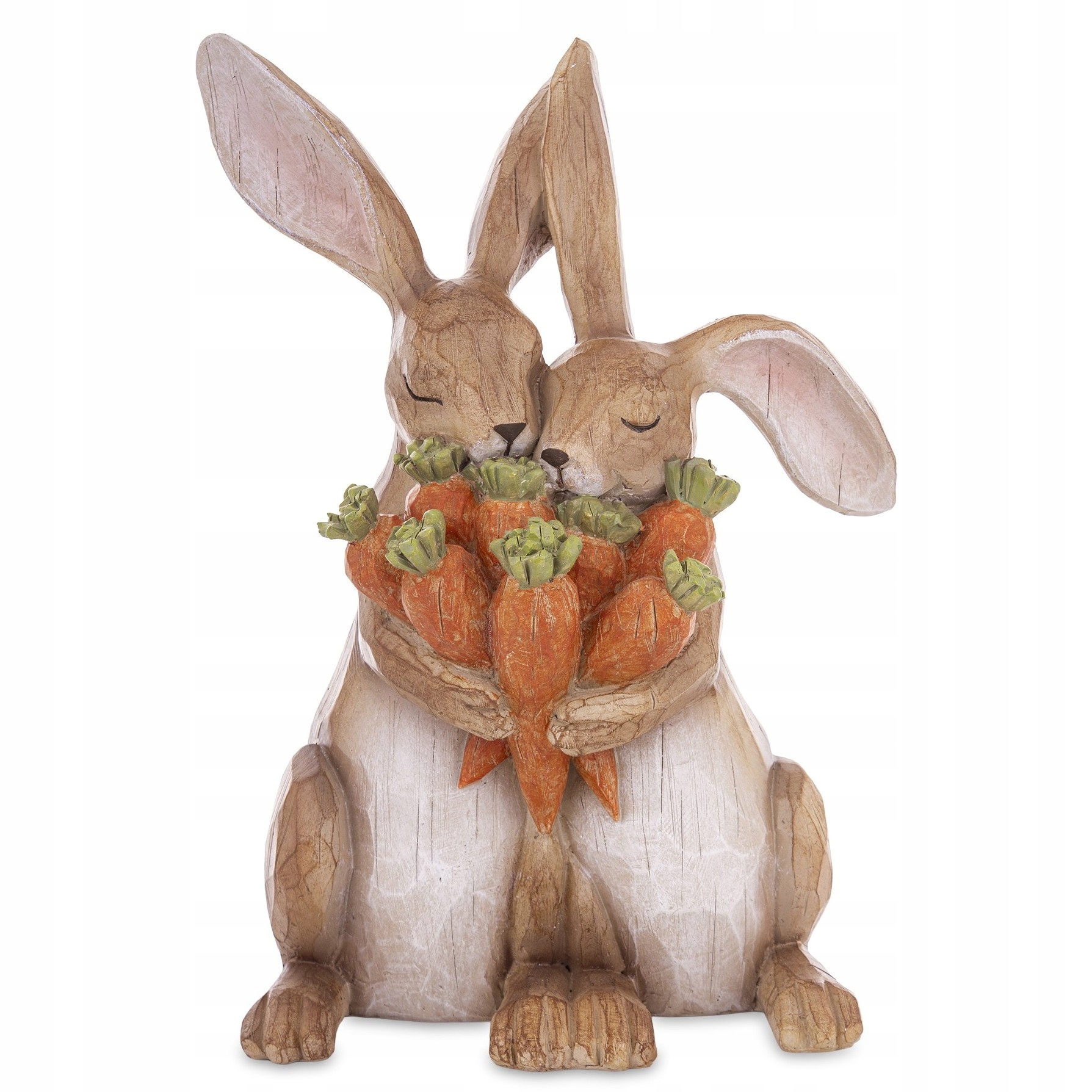 Figurka králíků s mrkví – umělá 32 cm