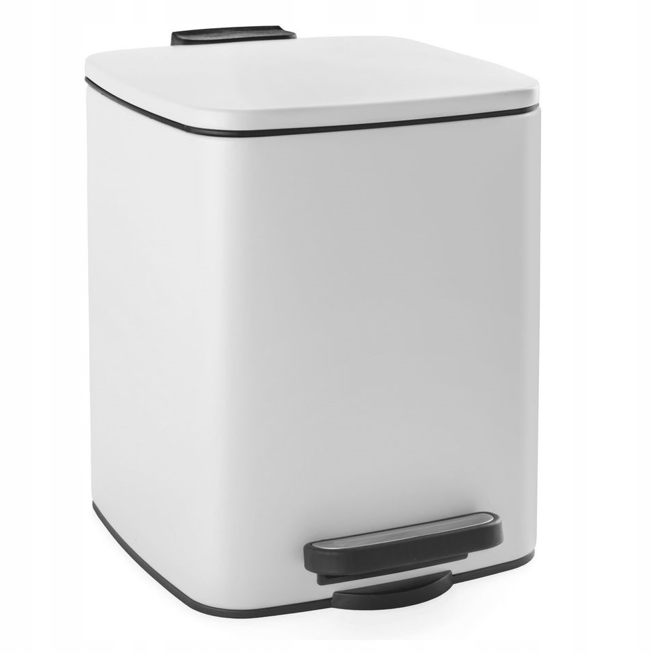 Levně Koupelnový kancelářský koš na odpadky, 6 L, pomalu padající klapka
