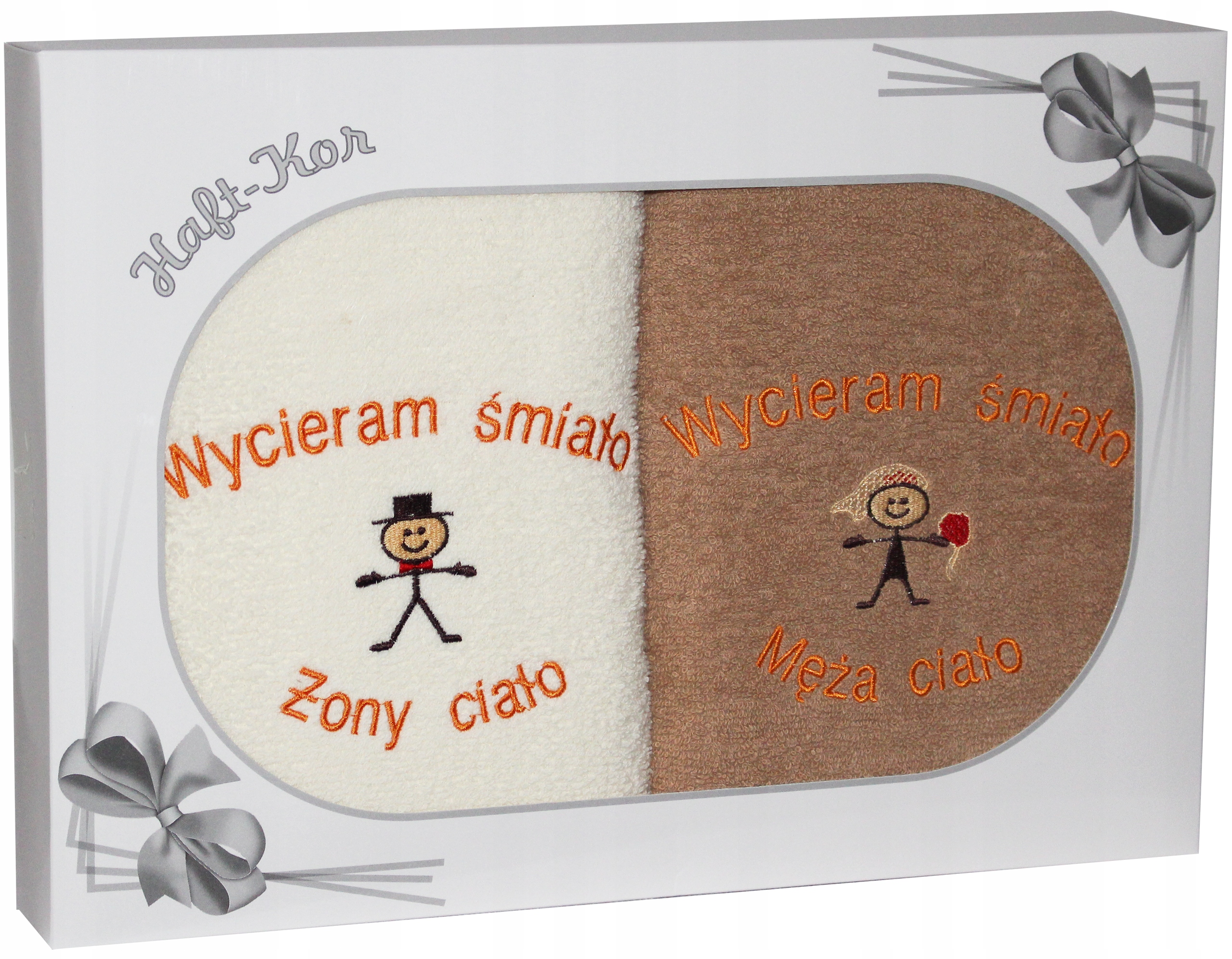 Polski Komplet Ręczników Z Haftem Żona Mąż 70x140