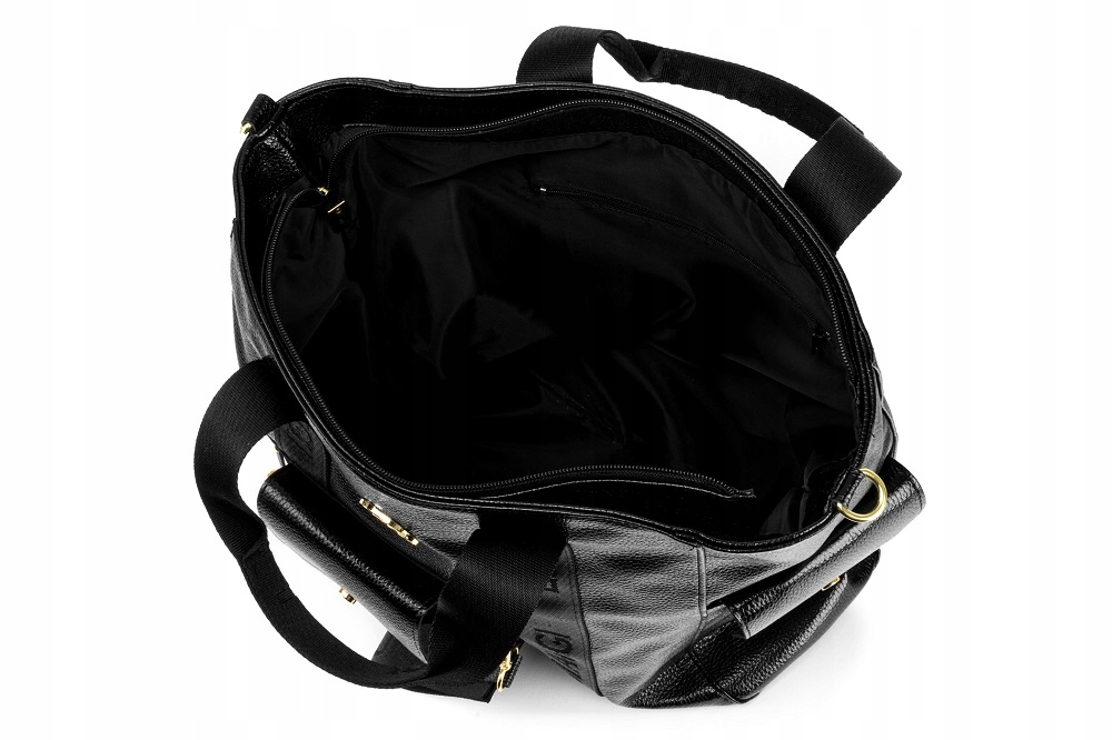 LAURA BIAGGI TOREBKA DAMSKA CZARNA SHOPPER A4 LOGO Styl miejski