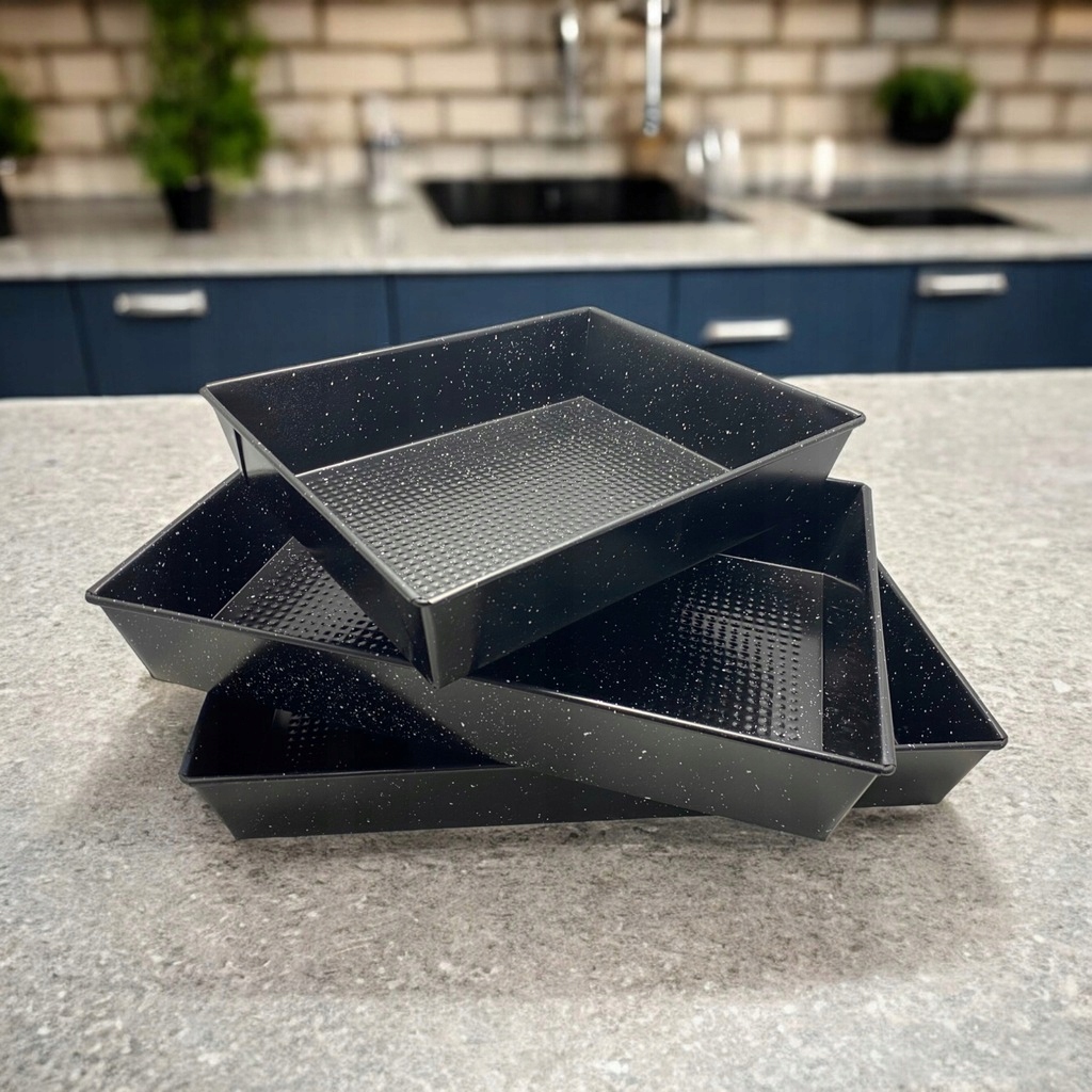 FORMA BLACHA DO PIECZENIA CIASTA BLASZKA BLACHY ZESTAW XXL NON STICK 3 szt. Marka Brunbeste