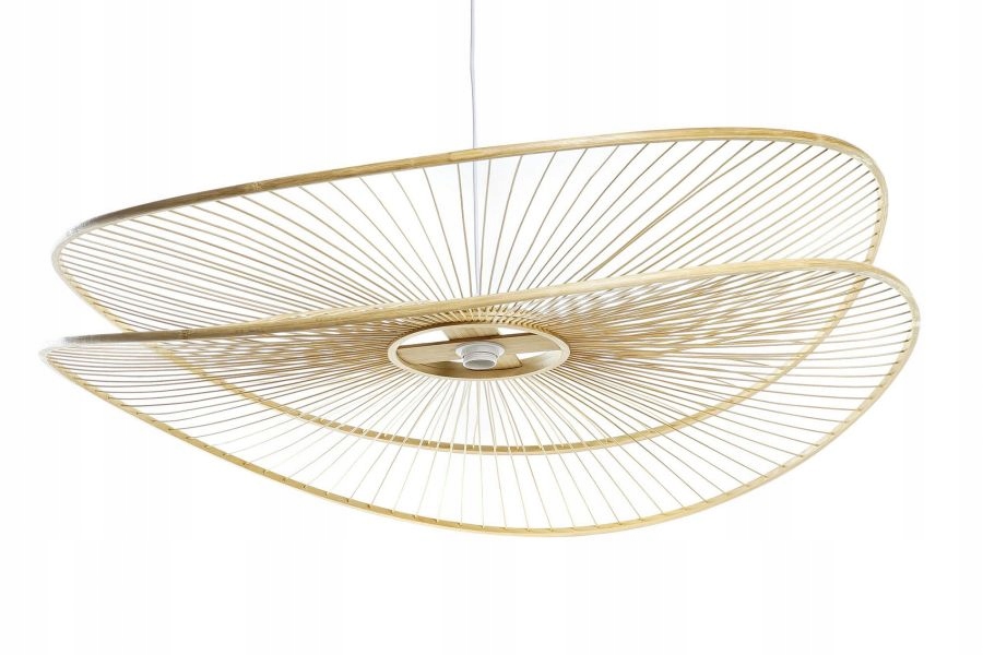 Dizajnerska lampa sufitowa nowoczesna kapelusz Hat bambusowa w stylu boho