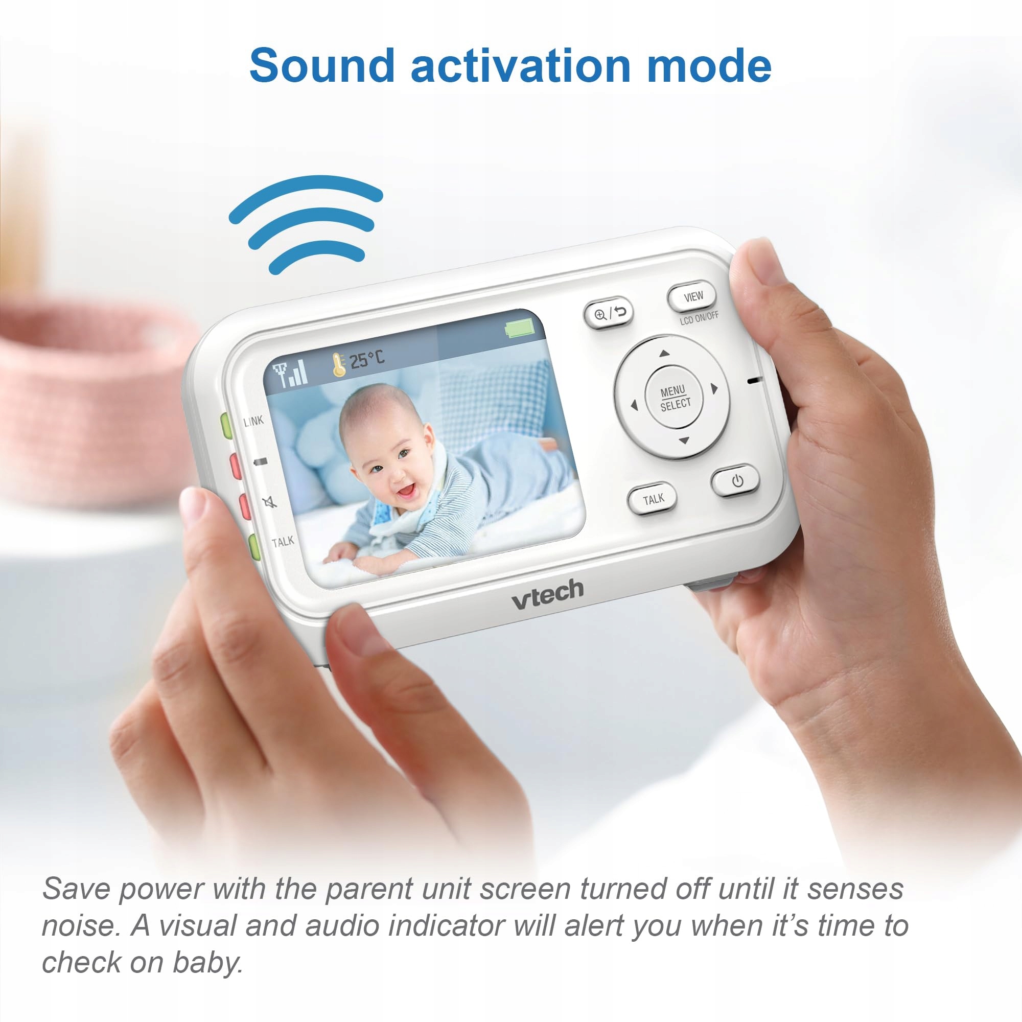 VTECH Babymonitor Kamera LCD Ekran 28 Cali Nocna Wizja Dźwięk Lullabies — miniatura 8