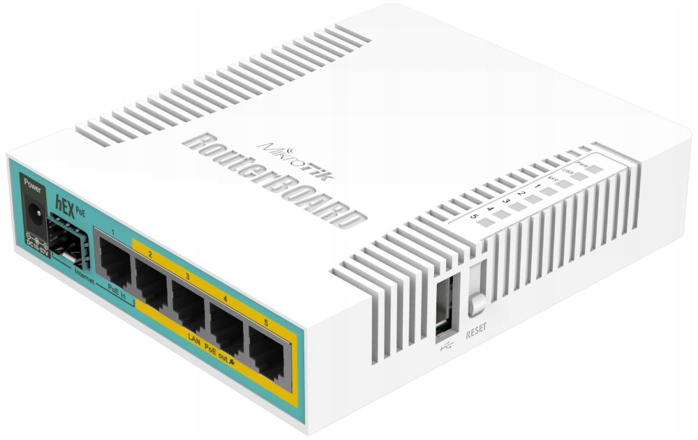 MikroTik RouterBOARD RB960PGS, Hex PoE, 800MHz Cpu, 128MB Ram, 5xGLAN, Usb,