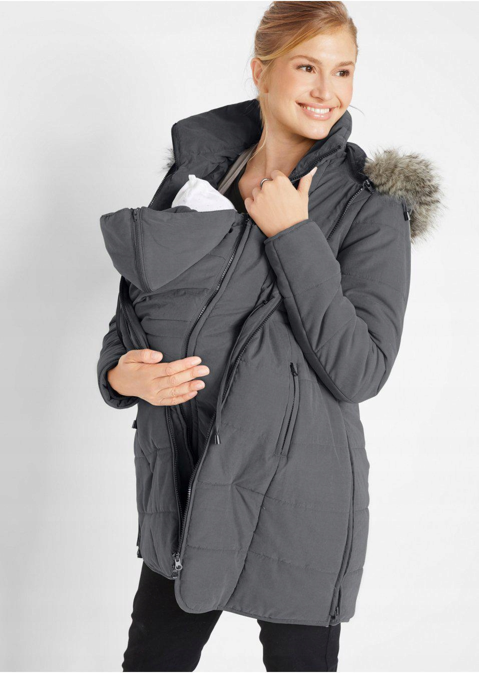 KU345 Bonprix Těhotenská Péřová Bunda 2V1 (6) 38