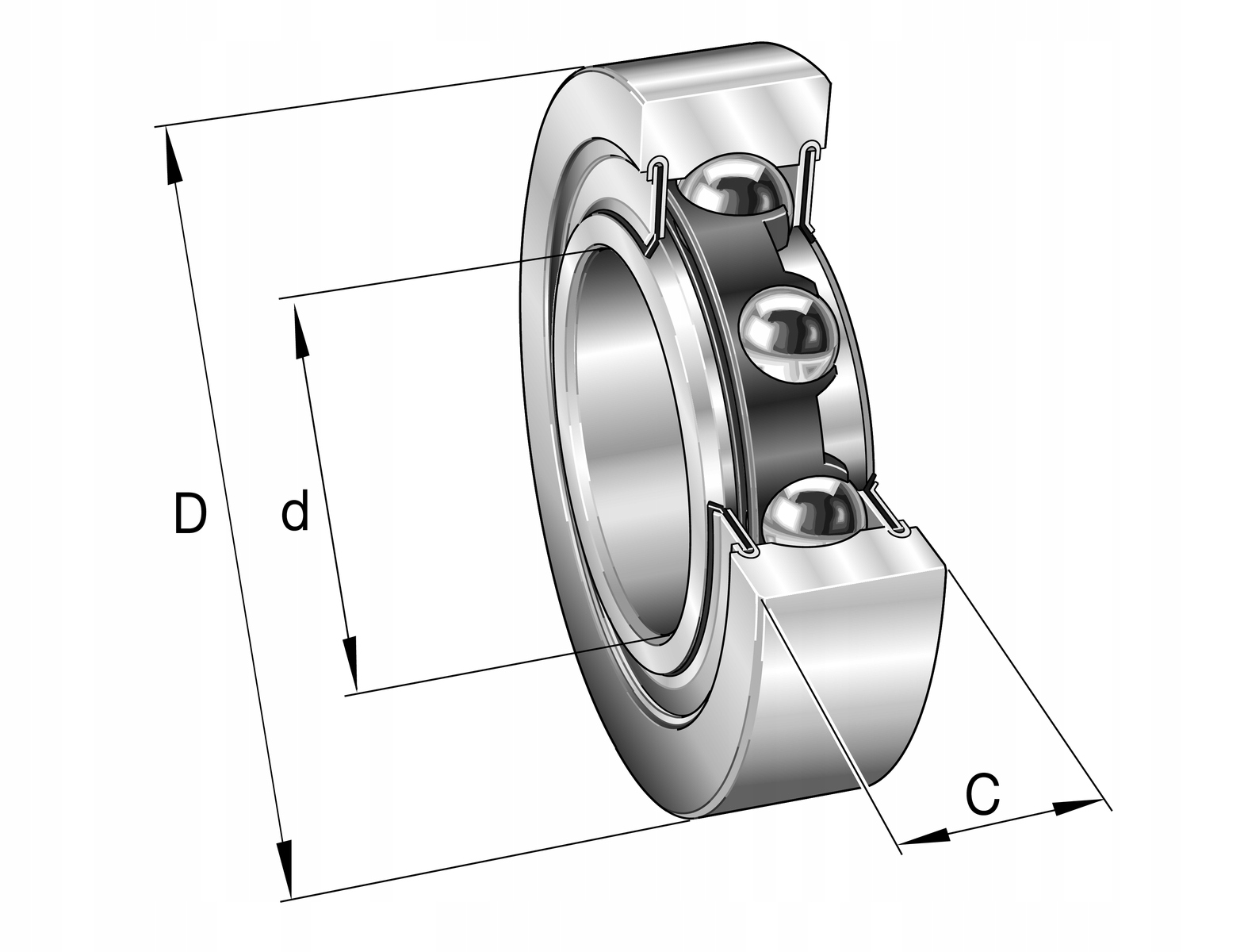 Rolka toczna Ina LR5003-2RS 17x40x14 mm