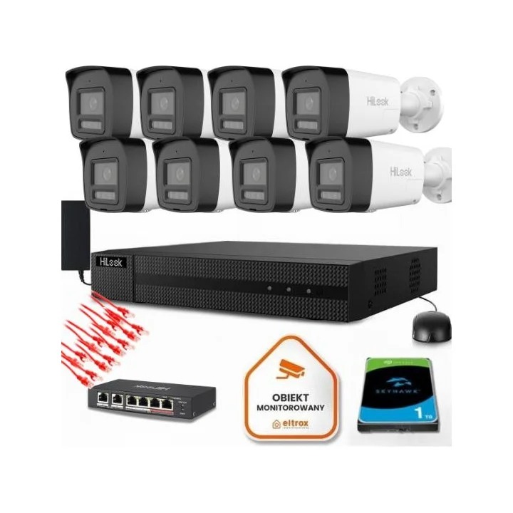 Sada na monitorovanie Ip 8x IPCAM-B8-30DL/A 8MPx IR30m