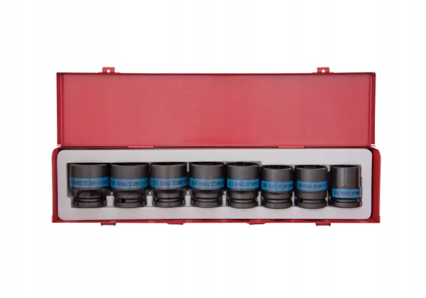 ZESTAW NASADEK UDAROWYCH 3/4" 8cz. KRÓTKIE 6-kąt. 21-41mm, KASETA King Tony