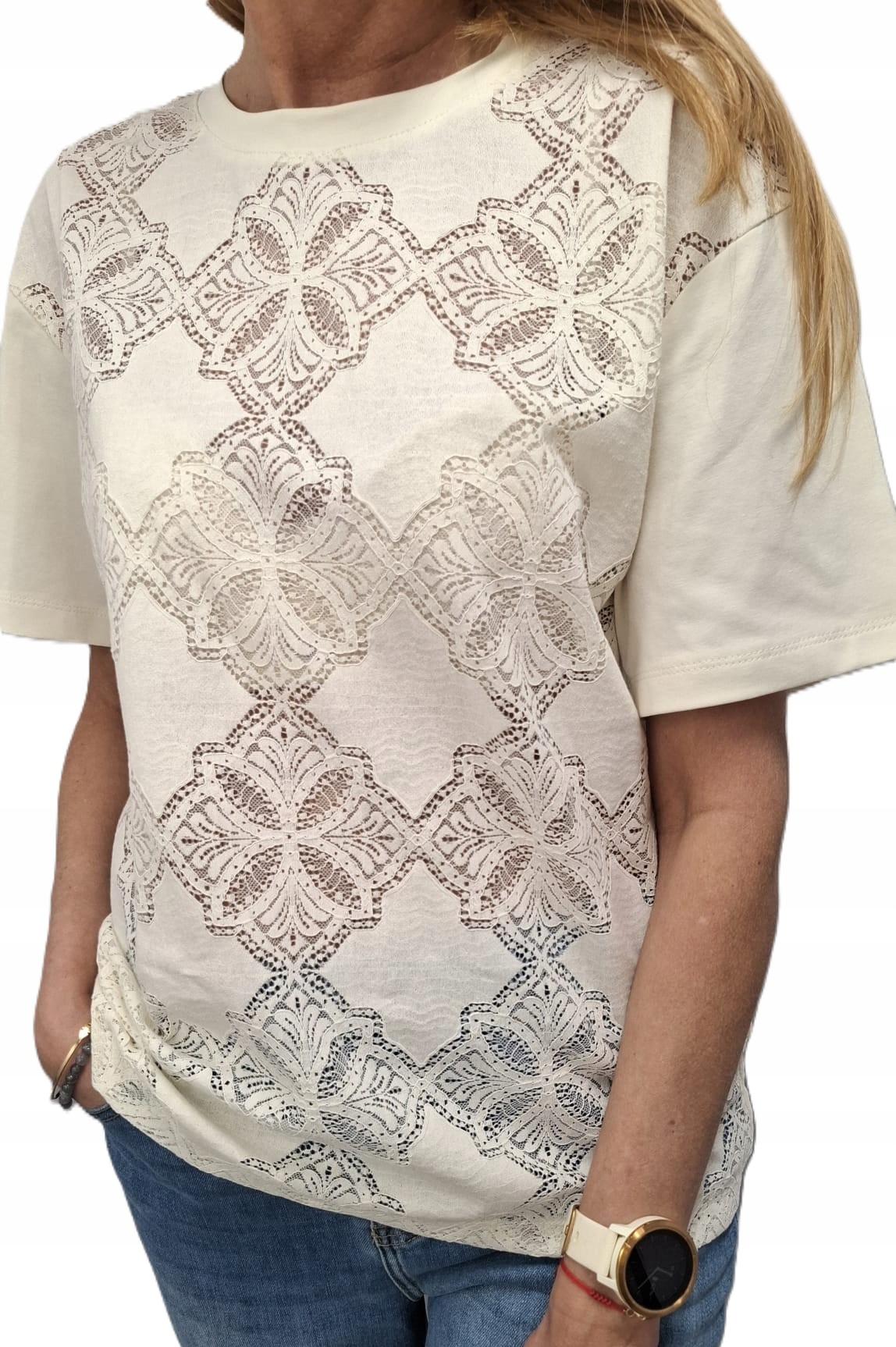 Lemonada Tričko Ažurová halenka Krémová Ecru Uni New