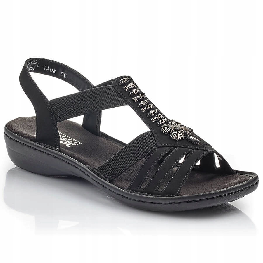 Dámské pohodlné sandály římské, lehké, černé Rieker 60806-00 41