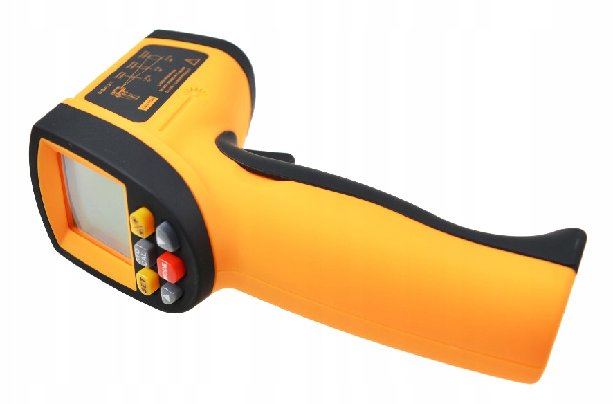 PIROMETR TERMOMETR LASEROWY BEZDOTYKOWY EMISYJNOŚĆ PODCZERWIEŃ -30+1650°USB Kolor żółty