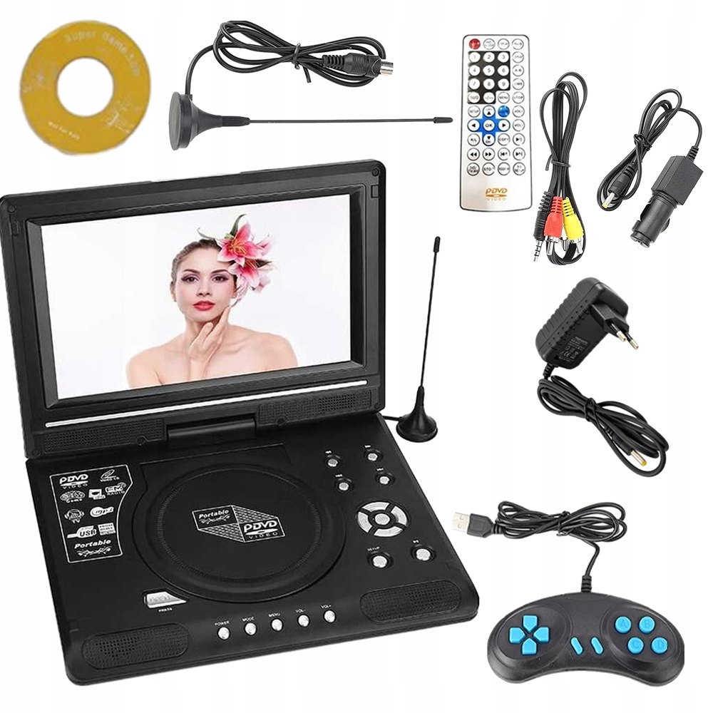 Přenosný DVD Přehrávač S Sd Kartou A Otočnou LCD Obrazovkou