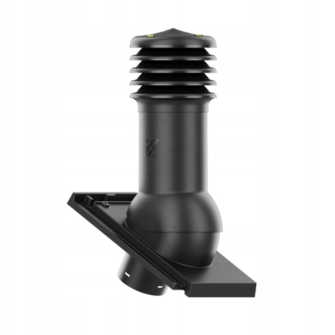 Větrací komín fi125 HiVent střešní taška Creaton Domino Černá