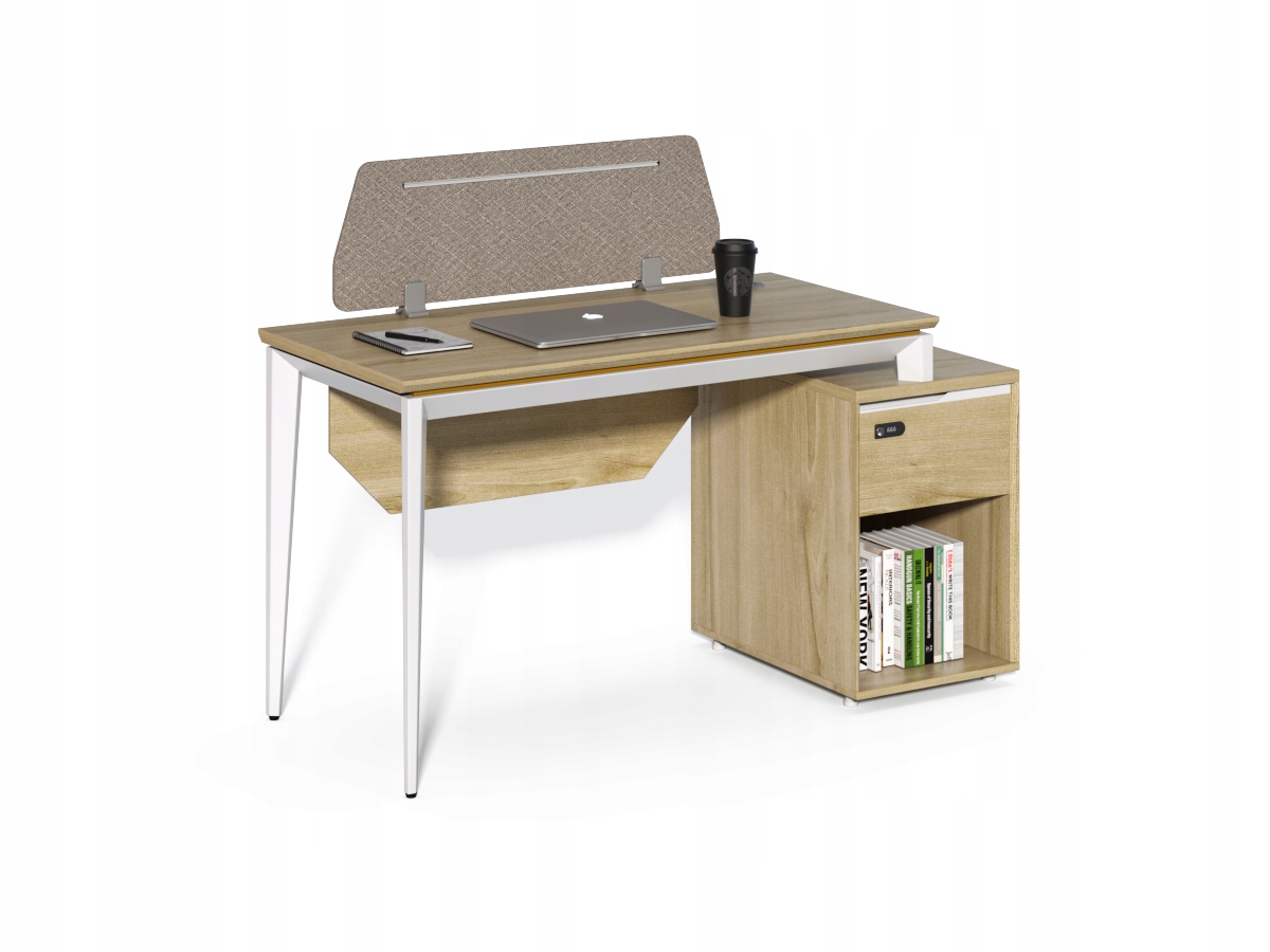 Kancelársky stôl so skrinkou Houseland Profit Max 03 1607 dub/biely