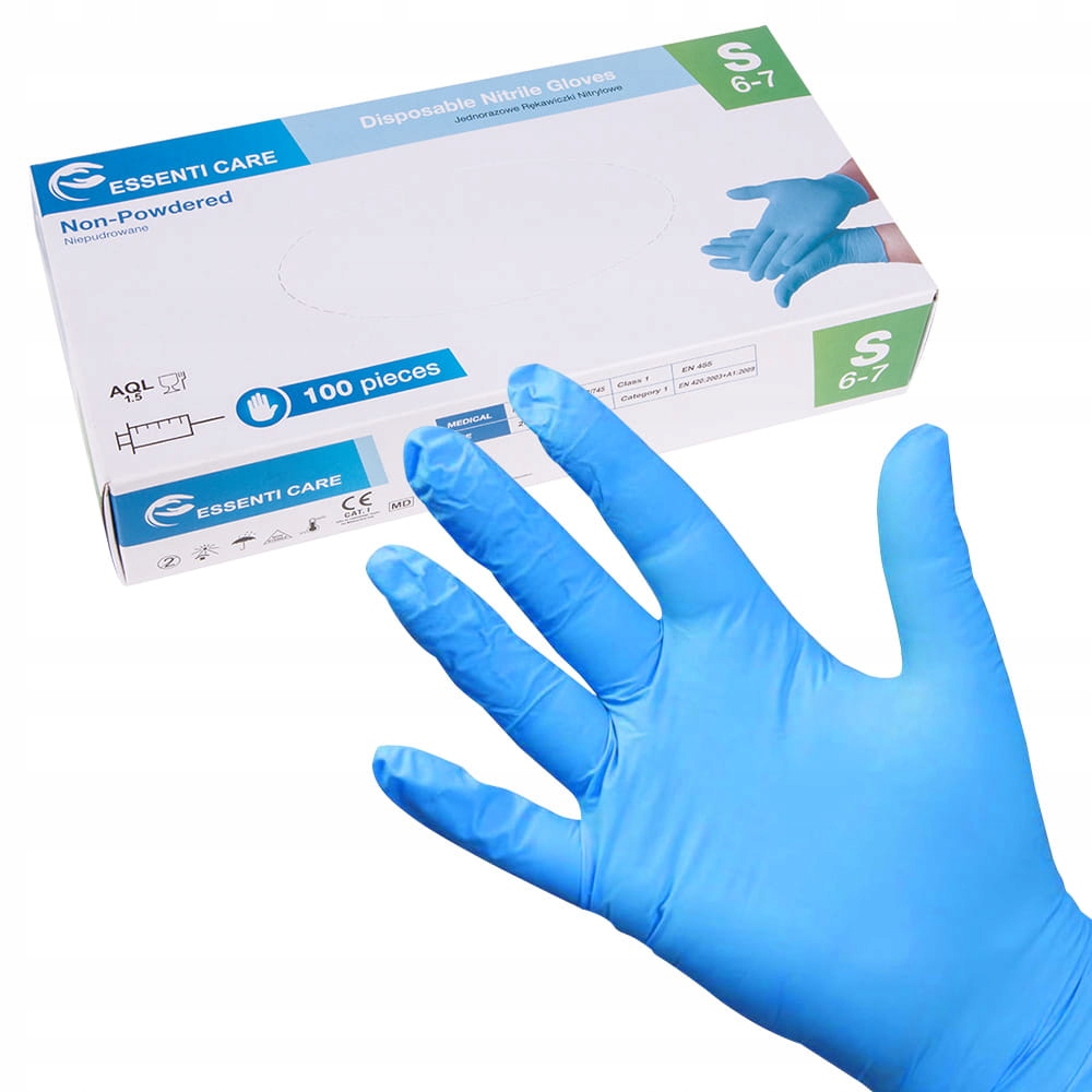 

Rękawiczki Ochronne Nitryl Bezpudrowe Essenti S