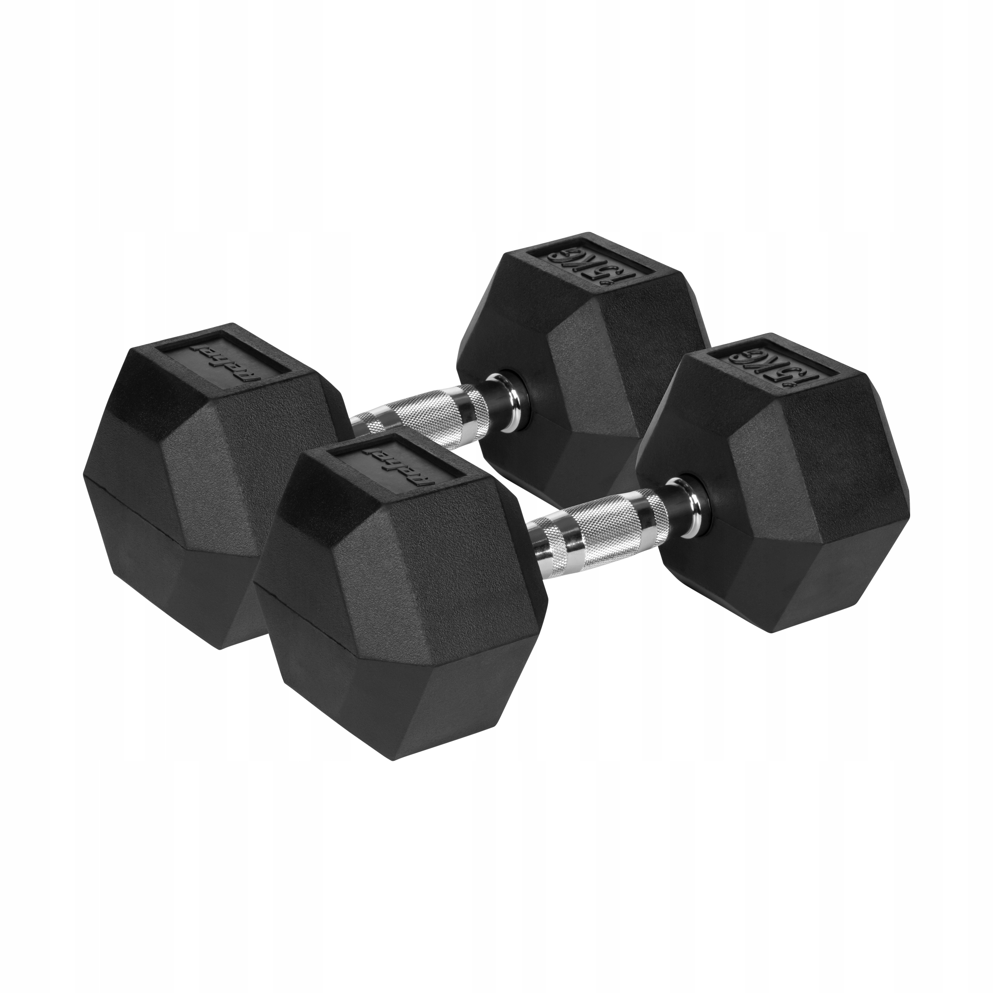 Železné činky pogumované Hex 2x15 kg Rebel hexagonální sada 30 kg Pevné