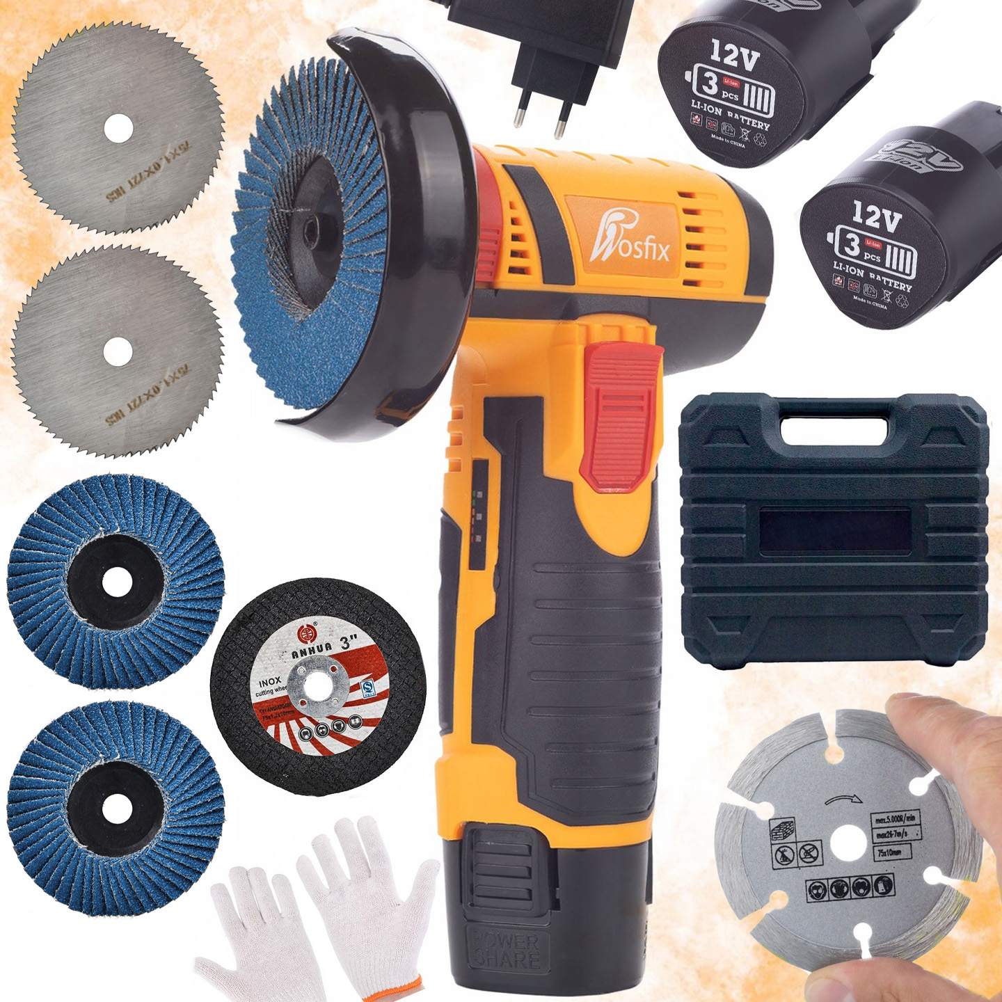 Mini Bruska Rosfix Blue Bird MBB12V 12V Pro Řezání A Broušení