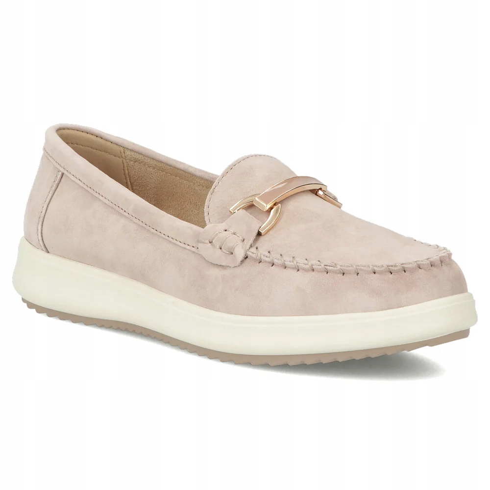 Skórzane mokasyny półbuty damskie Filippo lekkie z klamrą r.38