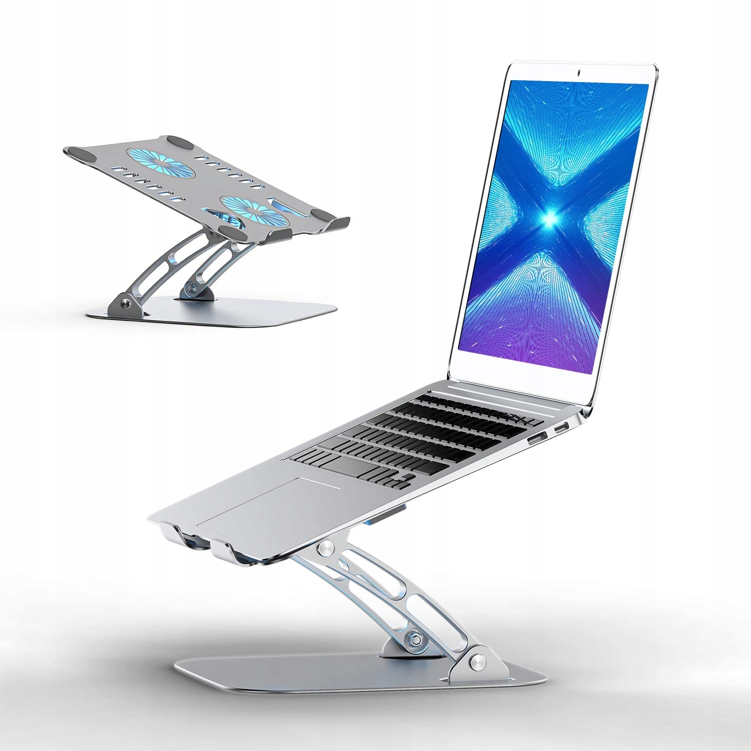LPUNCD ERGONOMICZNY STOJAK NA LAPTOPA Z RGB WENTYLATOREM LAPTOPY 10-17 CALI — miniatura 2