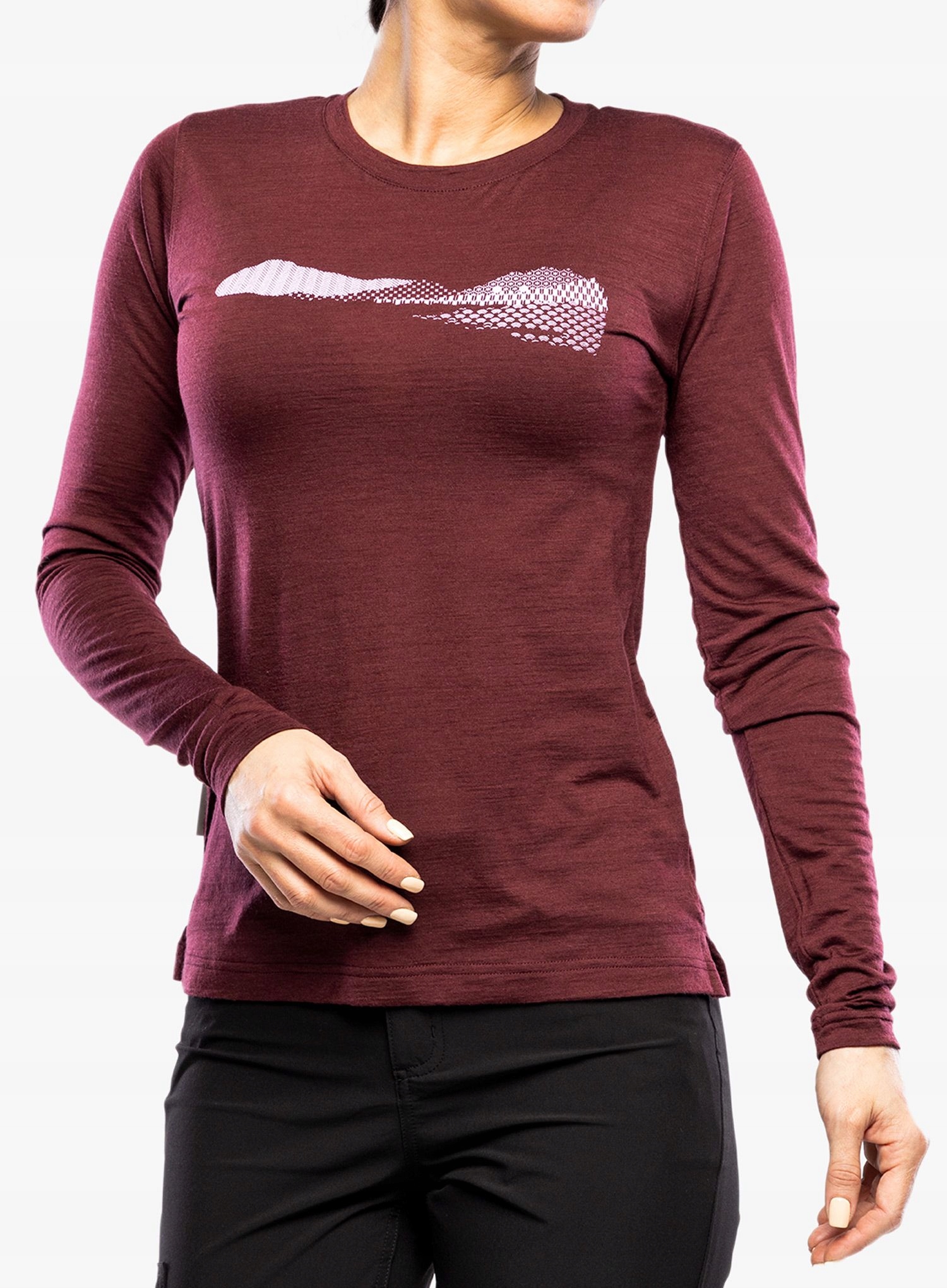 Dámská Mikina Sensor Merino Air Pt Ls Port Red Hills L