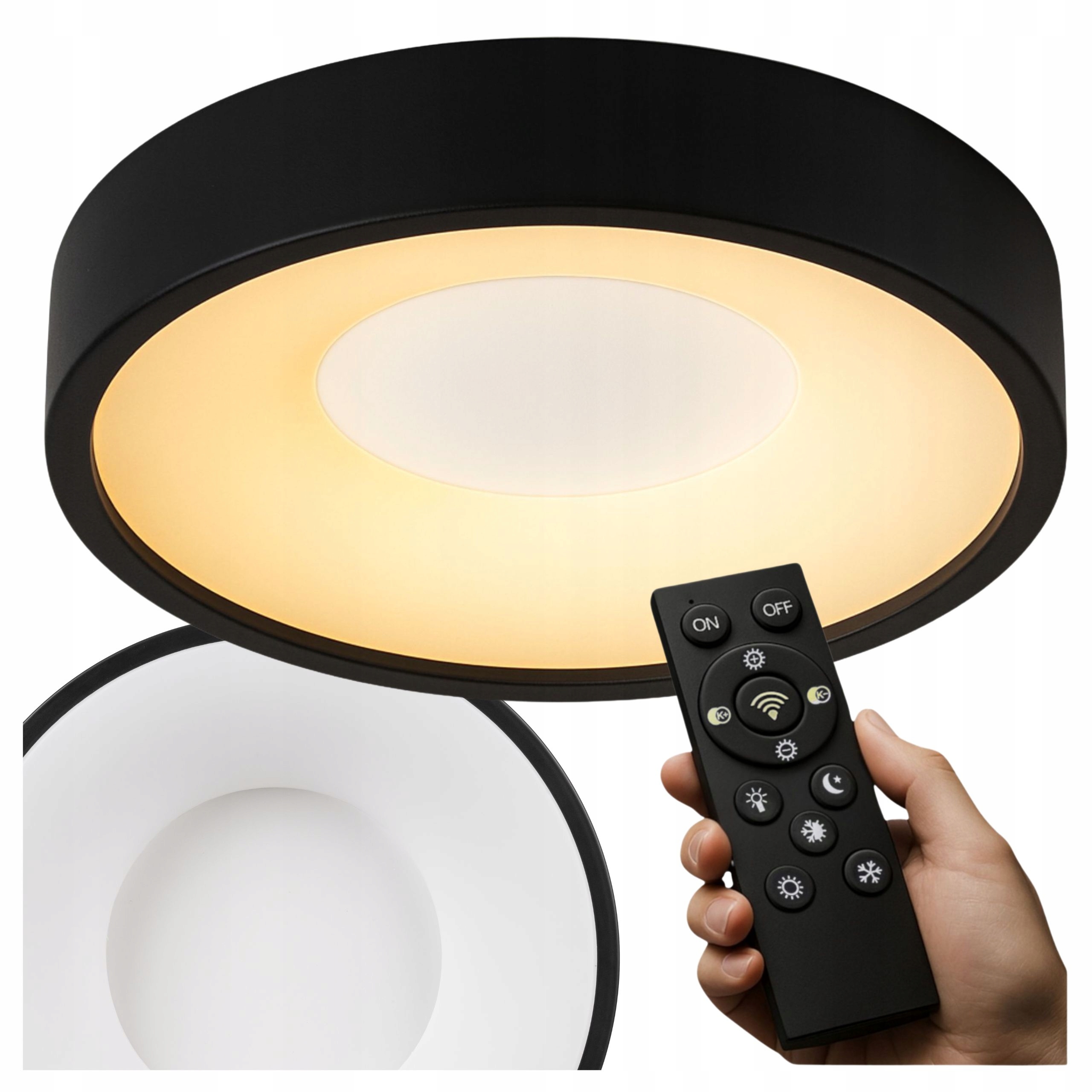 Stropní svítidlo Stropní Svítidlo Led nástěnná Černá nástěnný 38 Cm 3 barvy barva Dálkový Ovladač