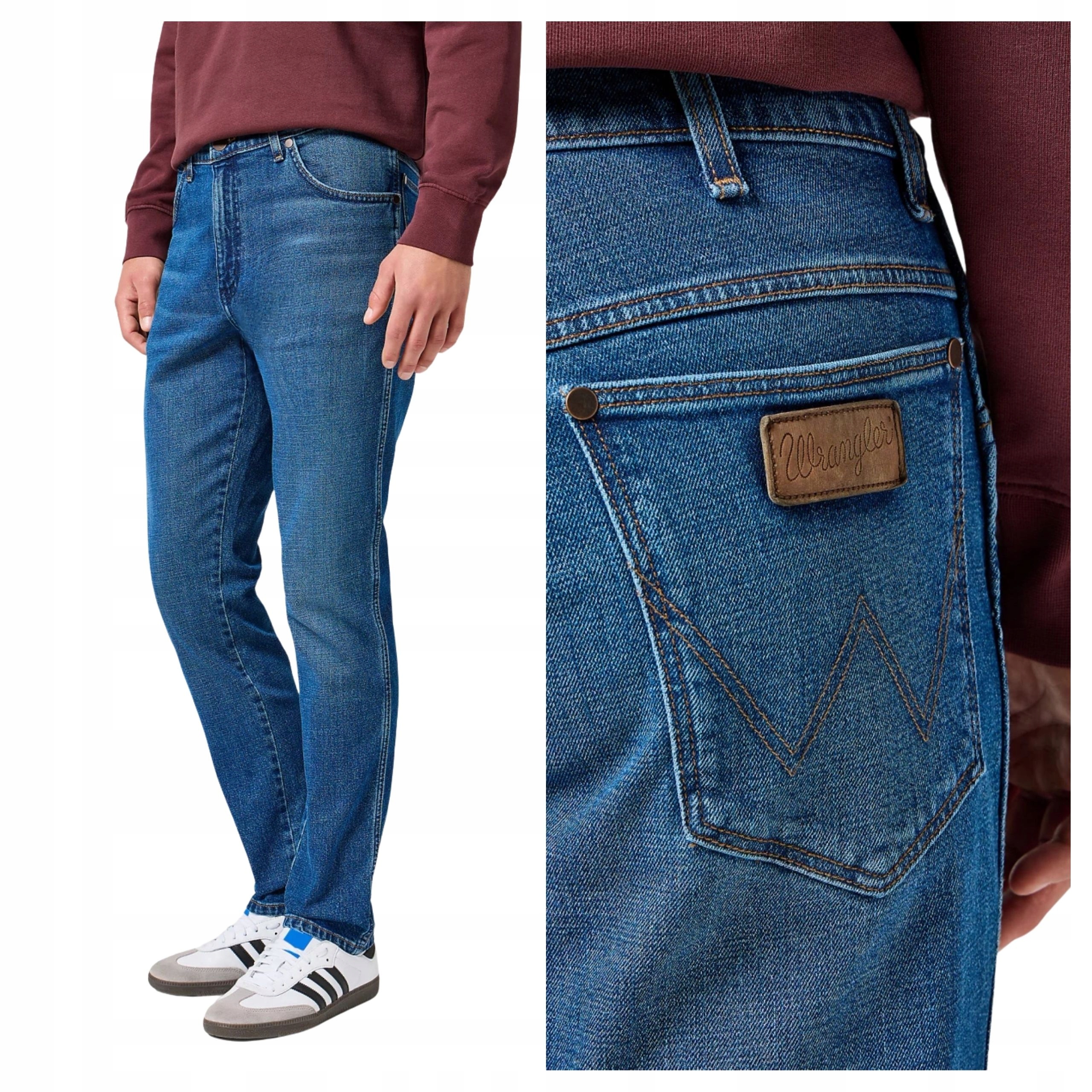 Pánské kalhoty Wrangler River Modré Sundown Blue W36 L32
