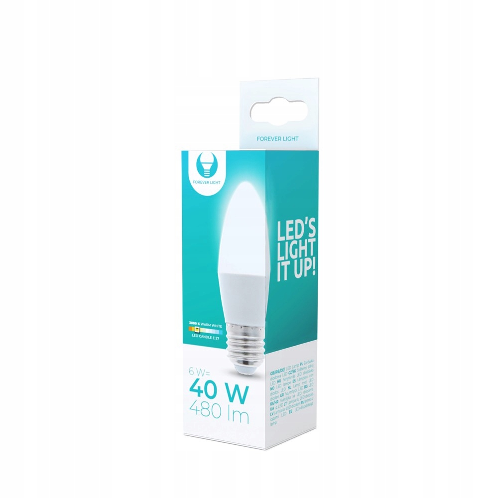 

Żarówka Świeca Led E27 C37 6W 230V 3000K 480lm