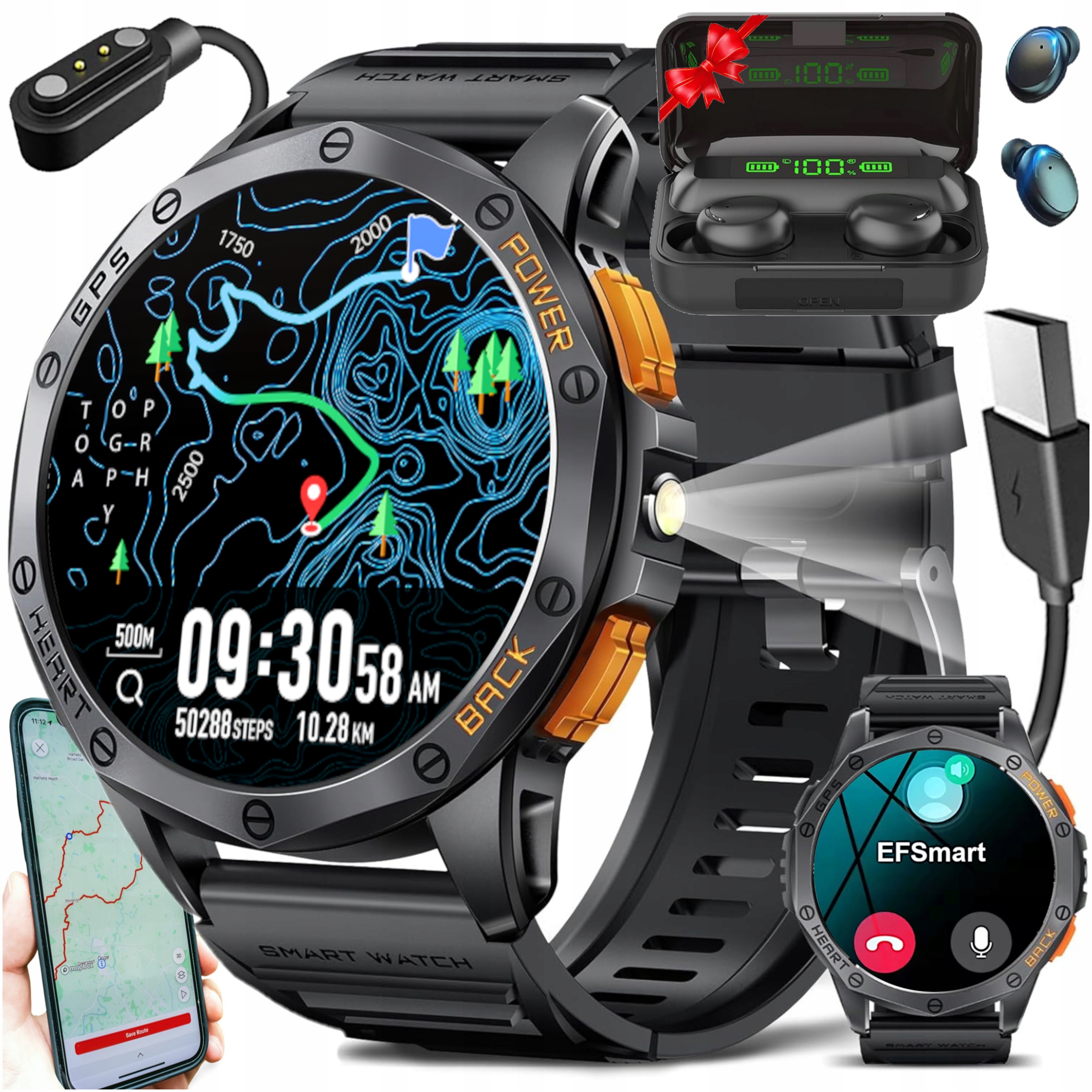 Chytré Hodinky Pánské Hodinky Gps Menu Polské Voděodolné Hovory sluchátka