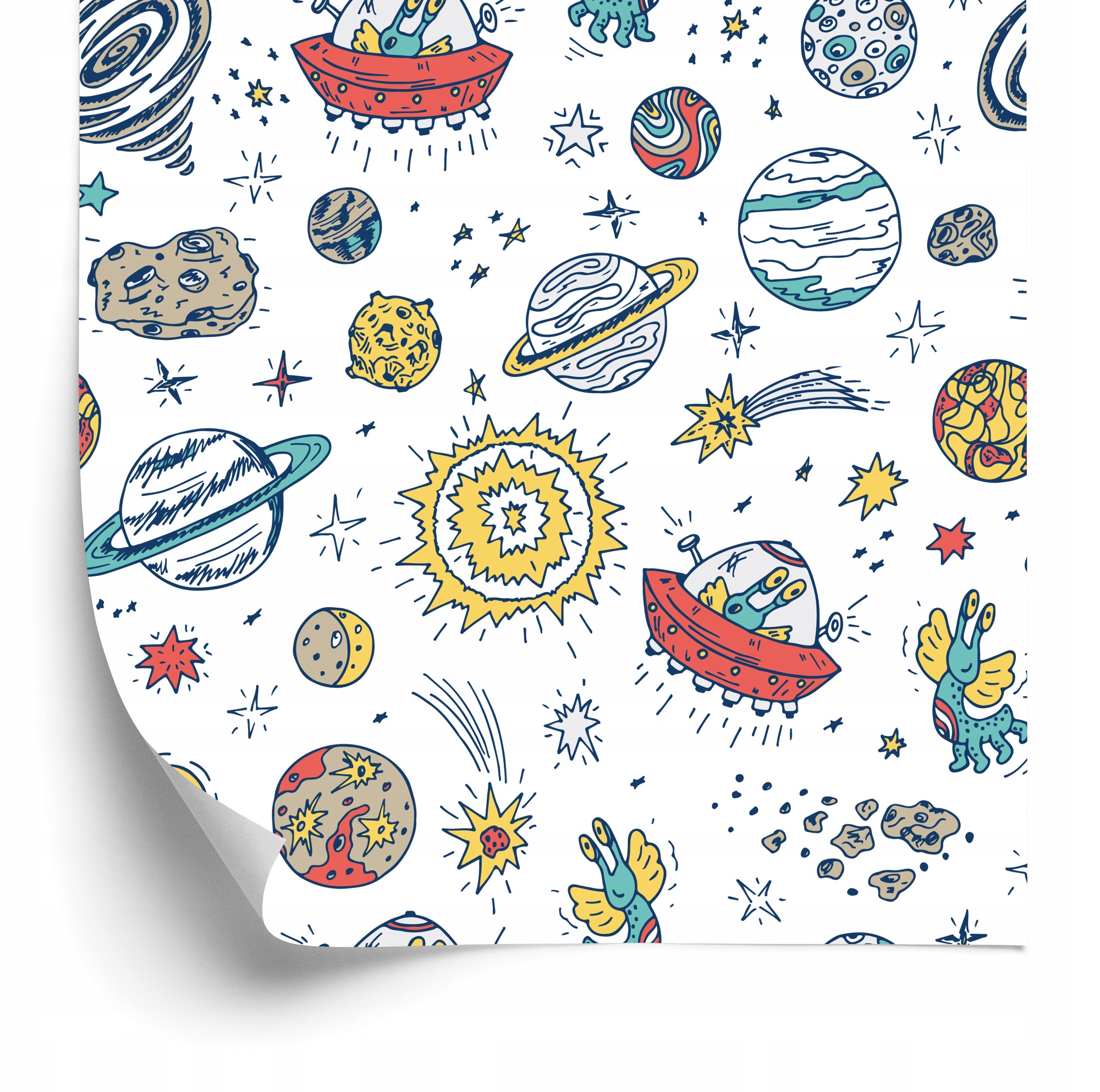 Tapeta Planéta Hviezdy A Ufo 50x1000 cm